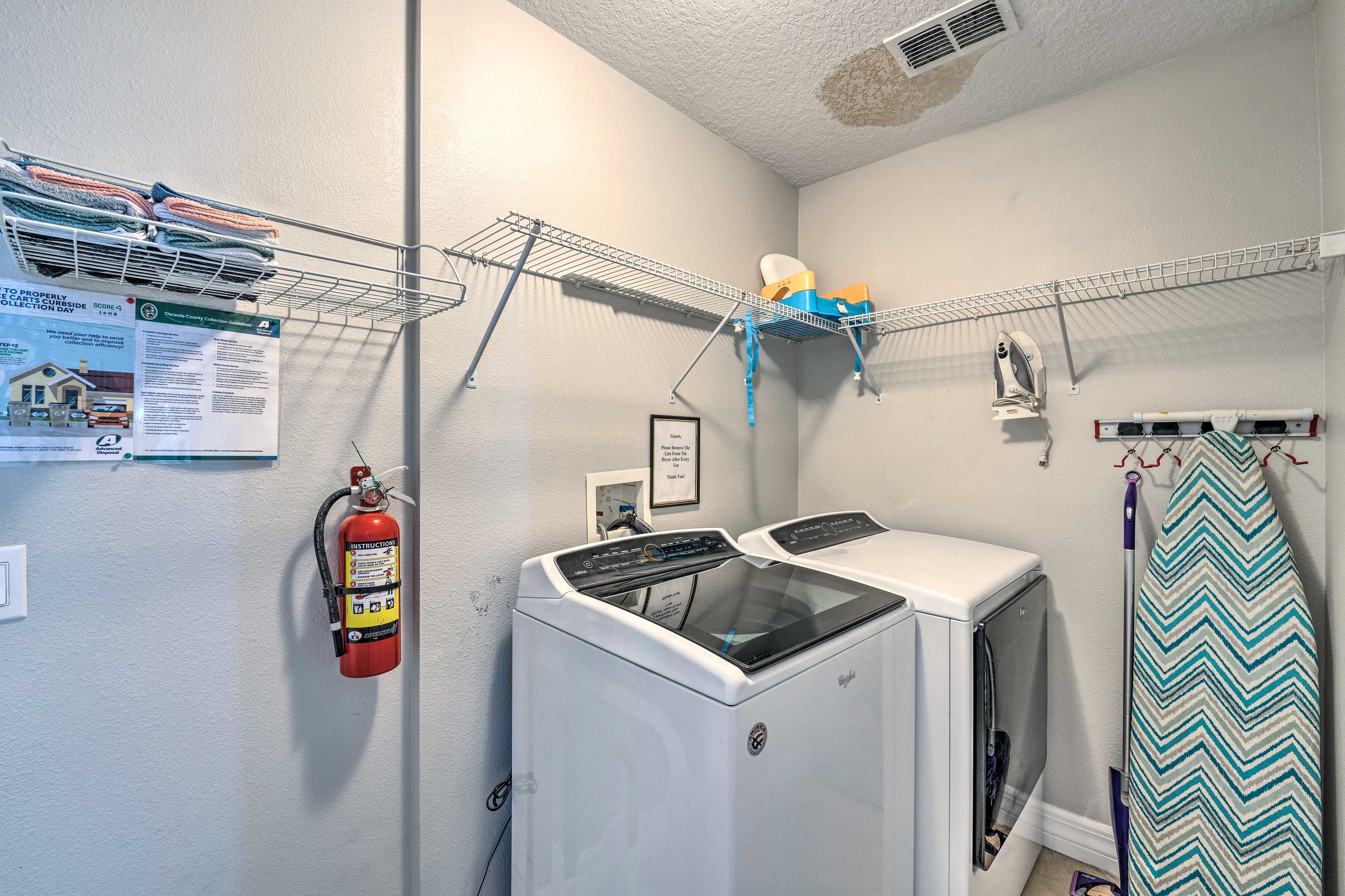 Laundry Area | Washer/Dryer | Iron/Board