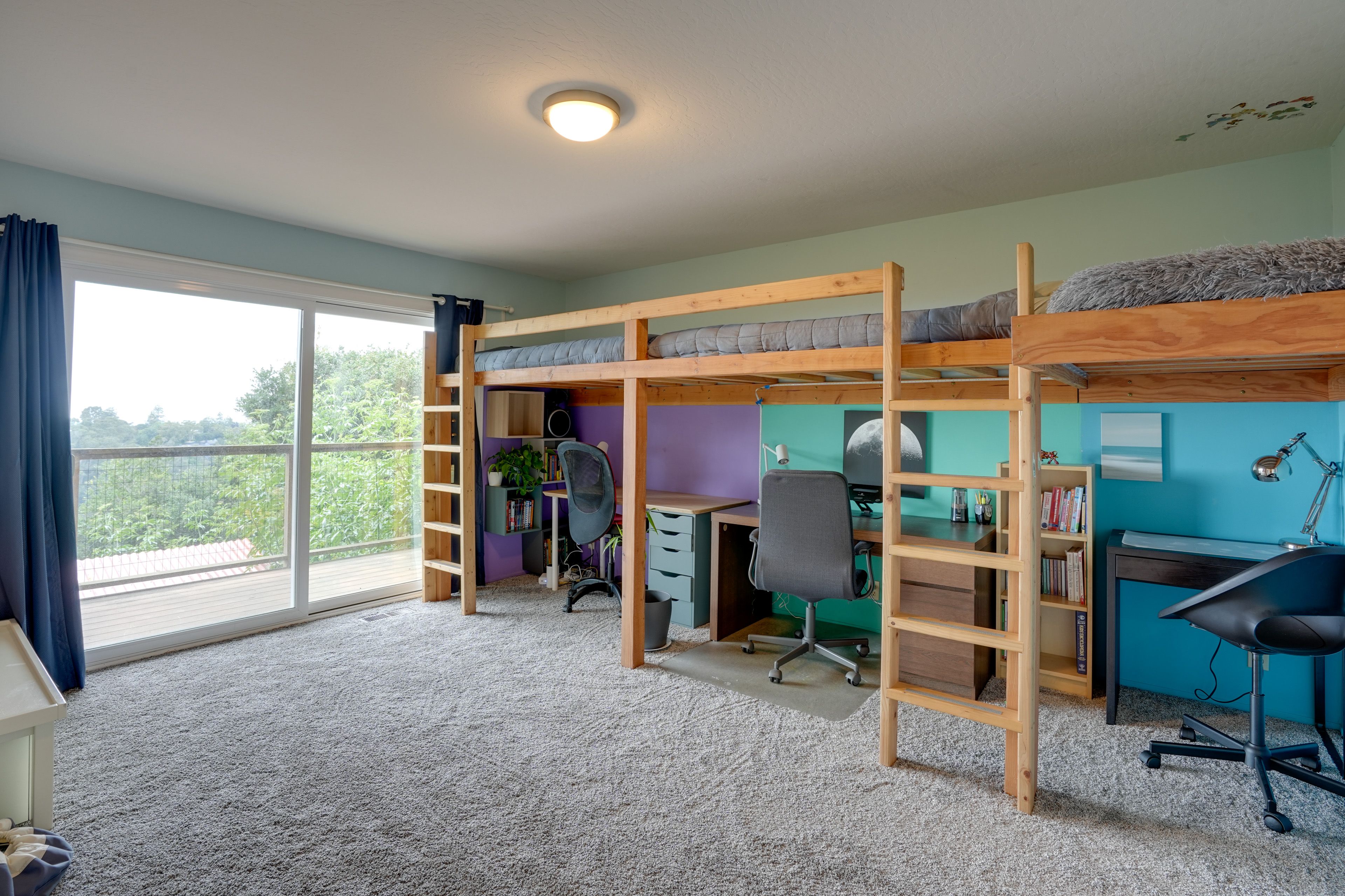 Bedroom 2 | 2 Lofted Twin Beds | Lofted Kid's Twin Bed | Deck Access
