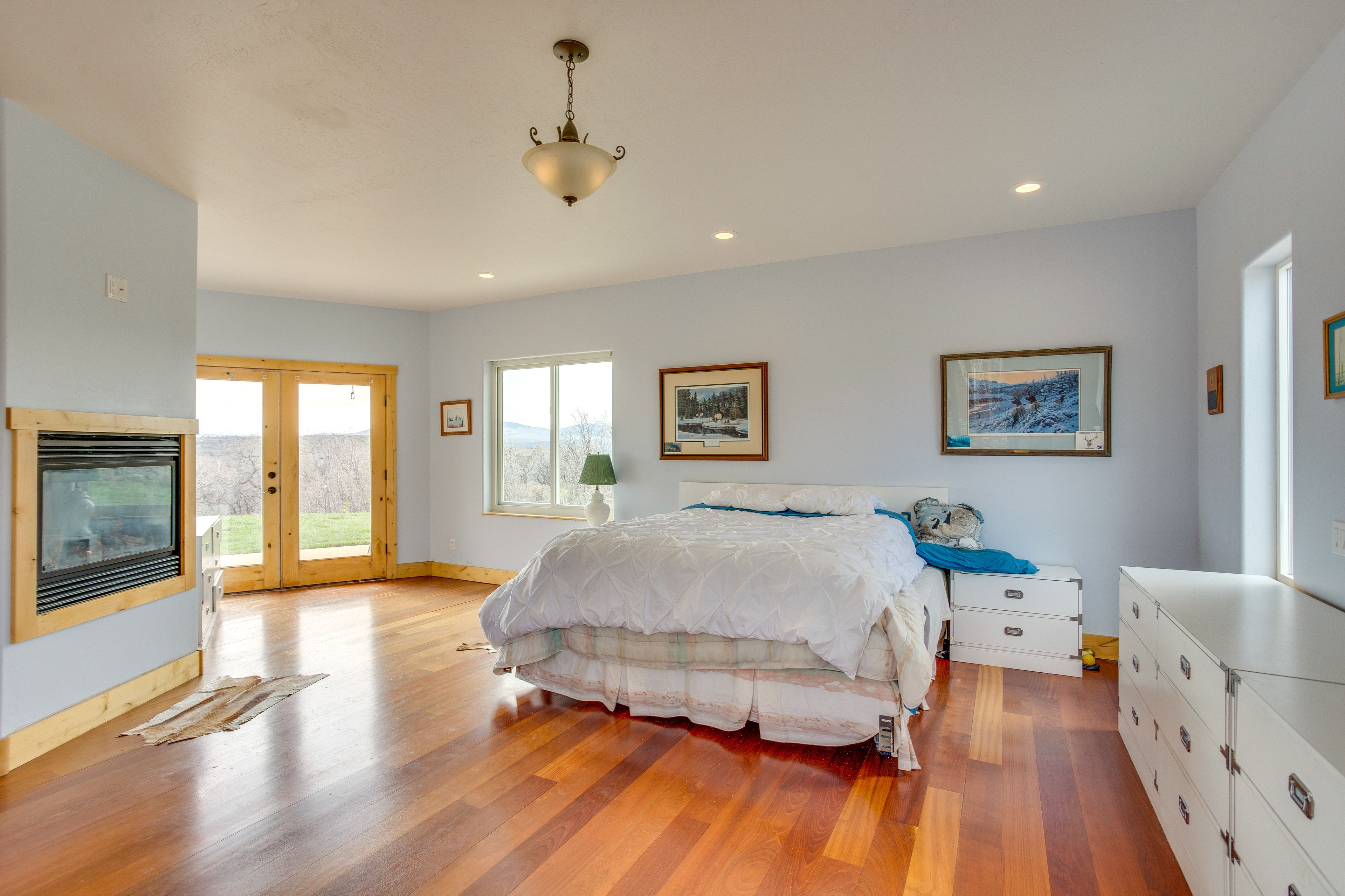 Bedroom 1 | King Bed | Gas Fireplace | Patio Access
