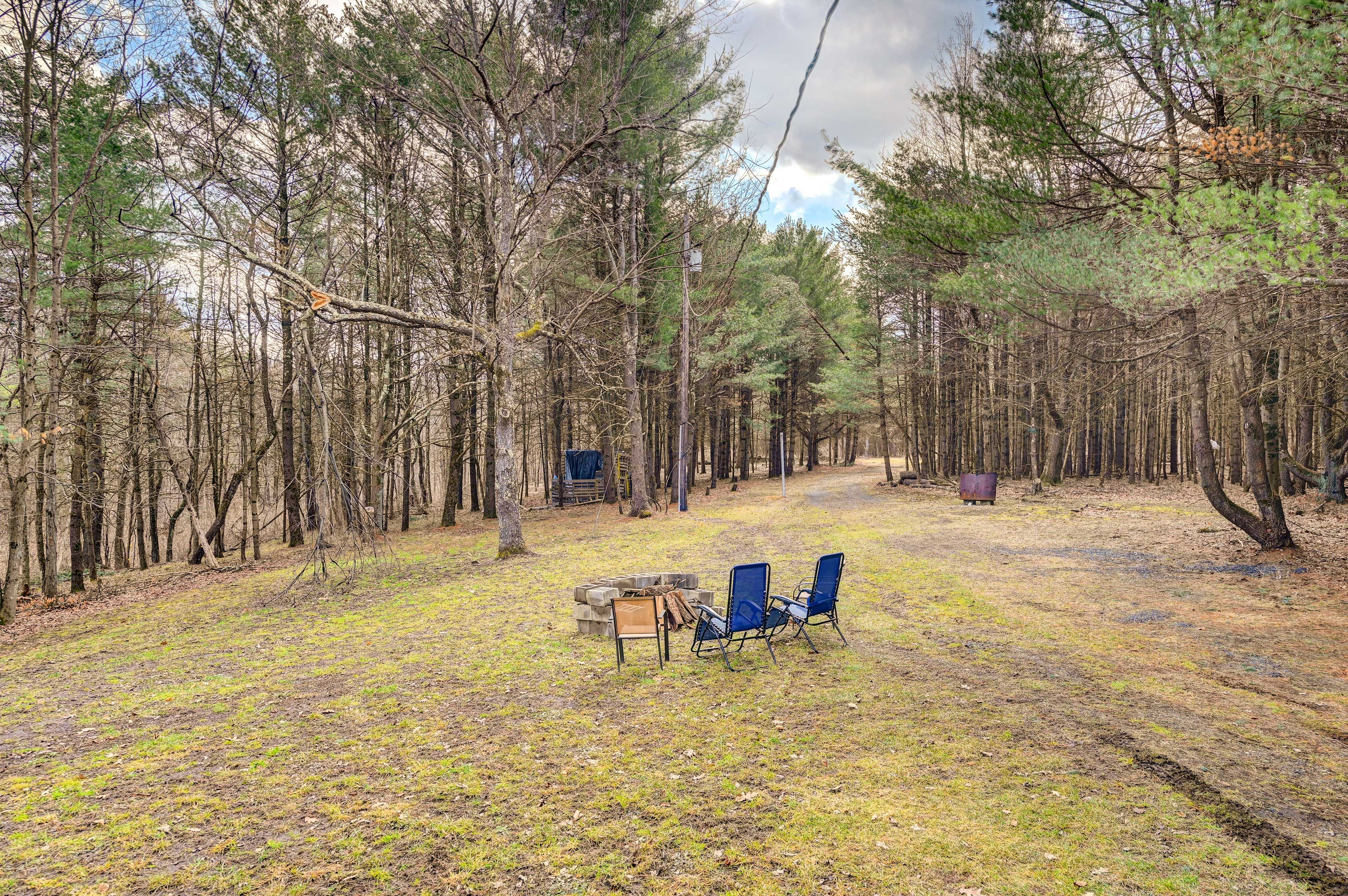 Private Acreage | Fire Pit | Hiking Trail Access On-Site