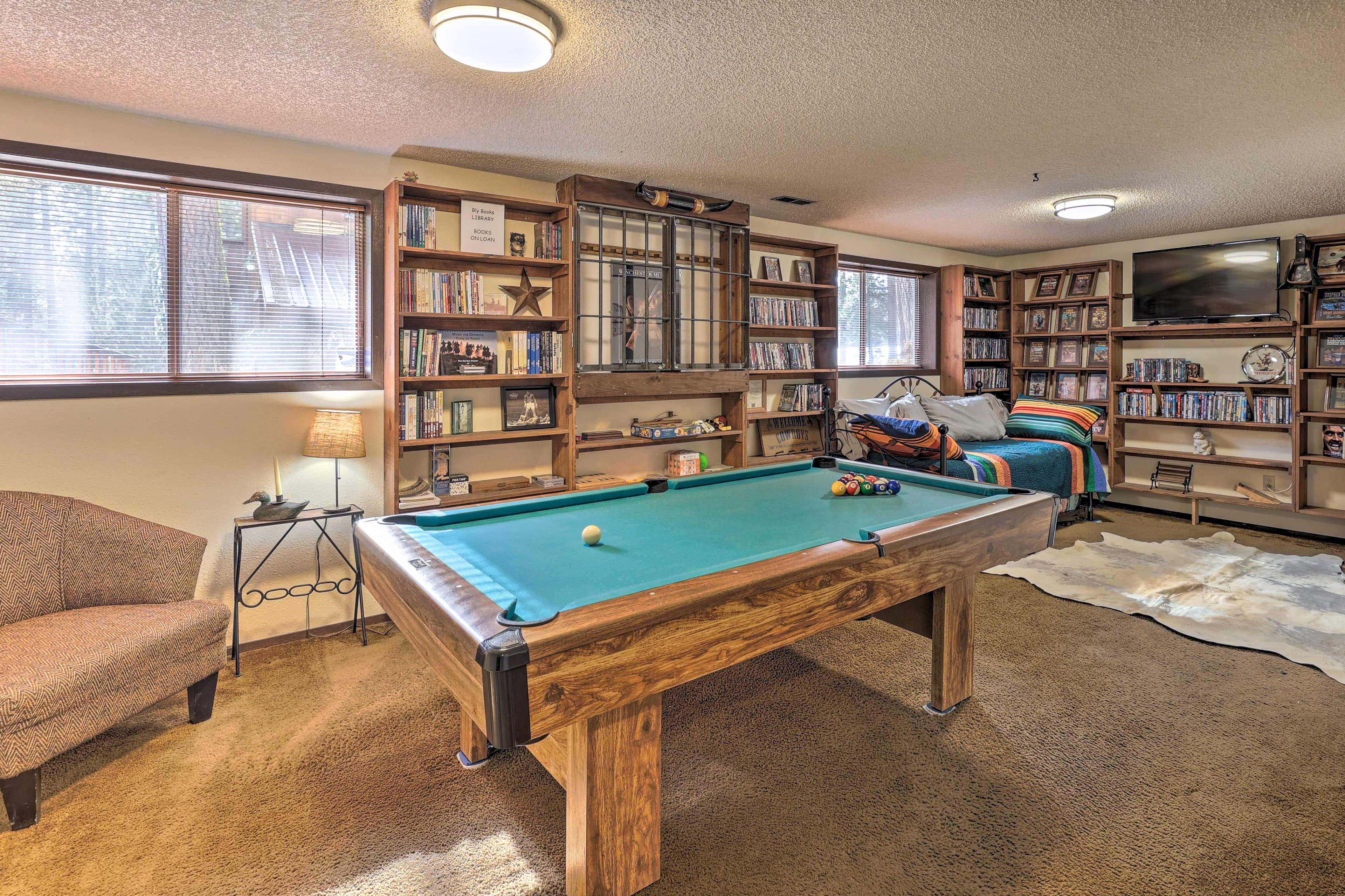 Multiple Living Areas | TV w/ Video Library | Books & Games