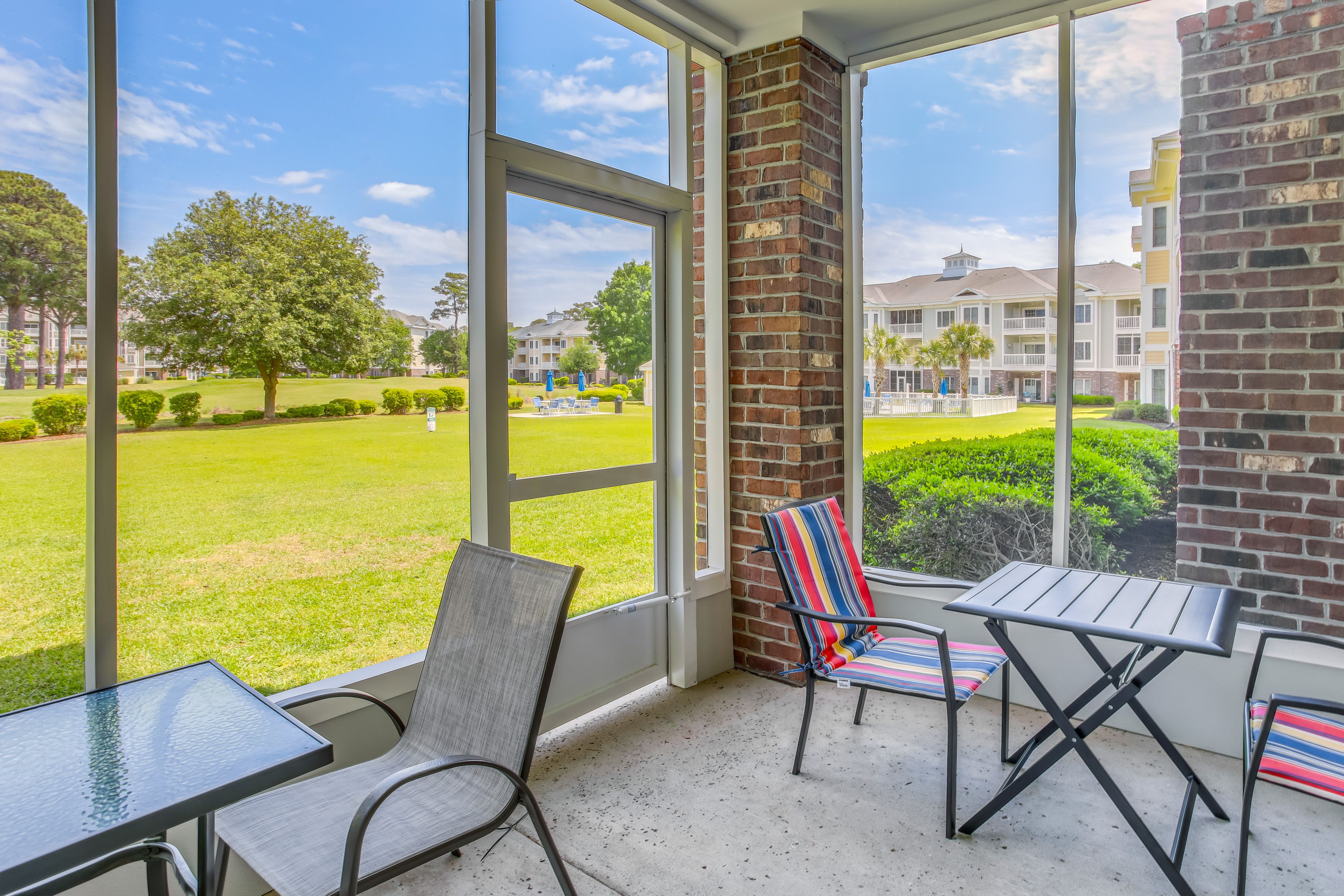 Screened-In Patio | Golf Course Views