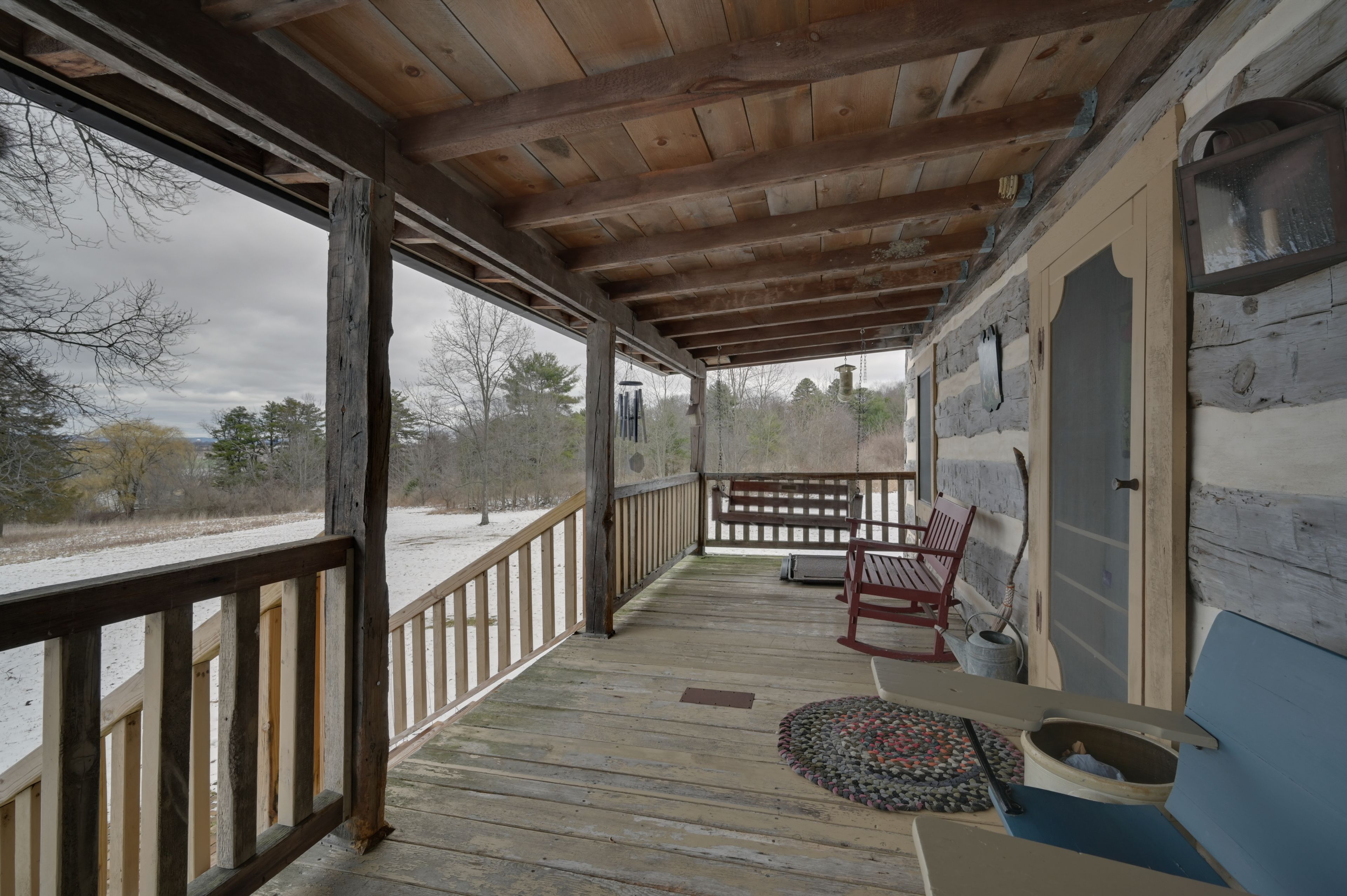 Covered Front Porch | Bench Swing