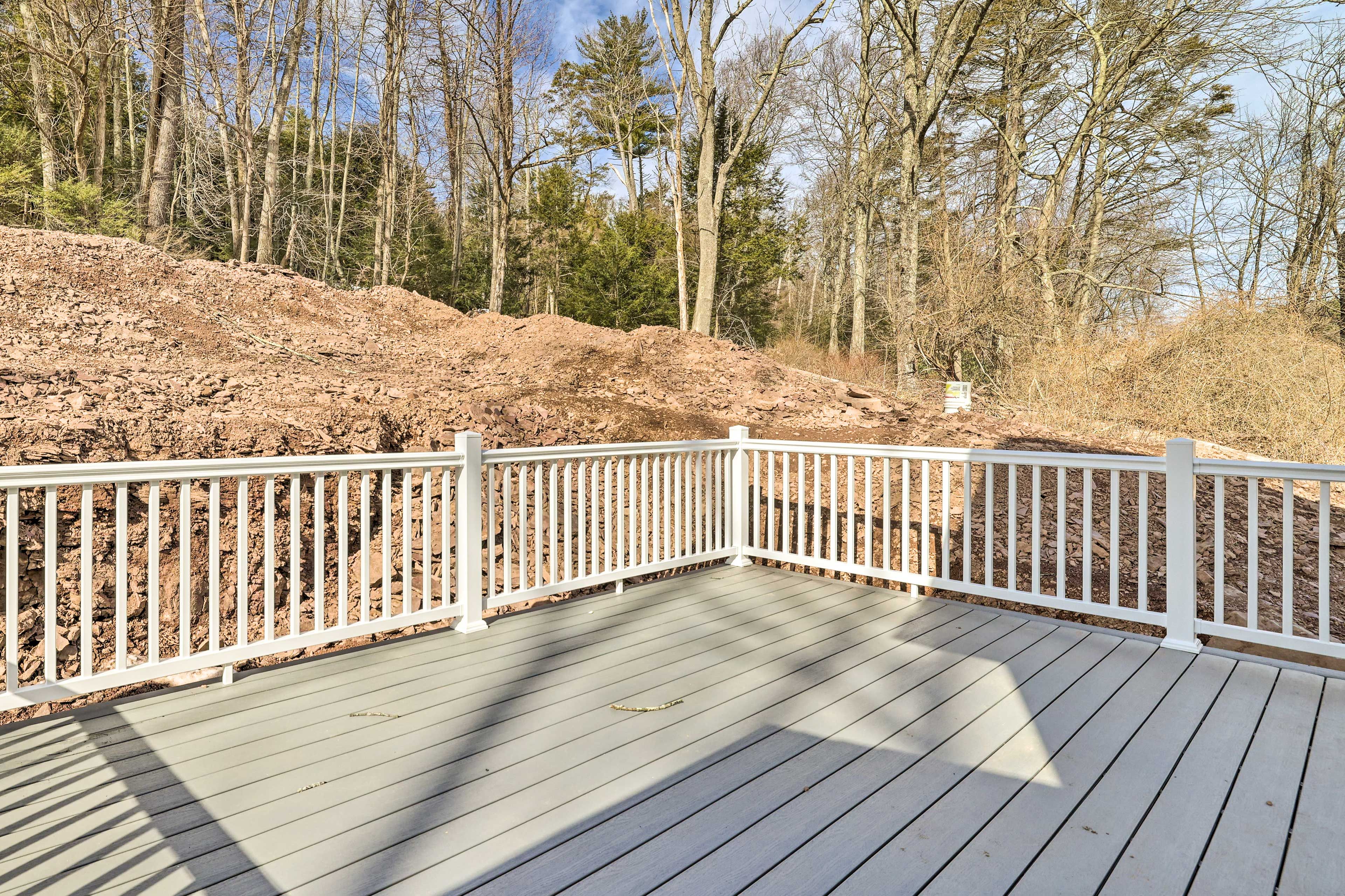 Back Deck | Forested Views