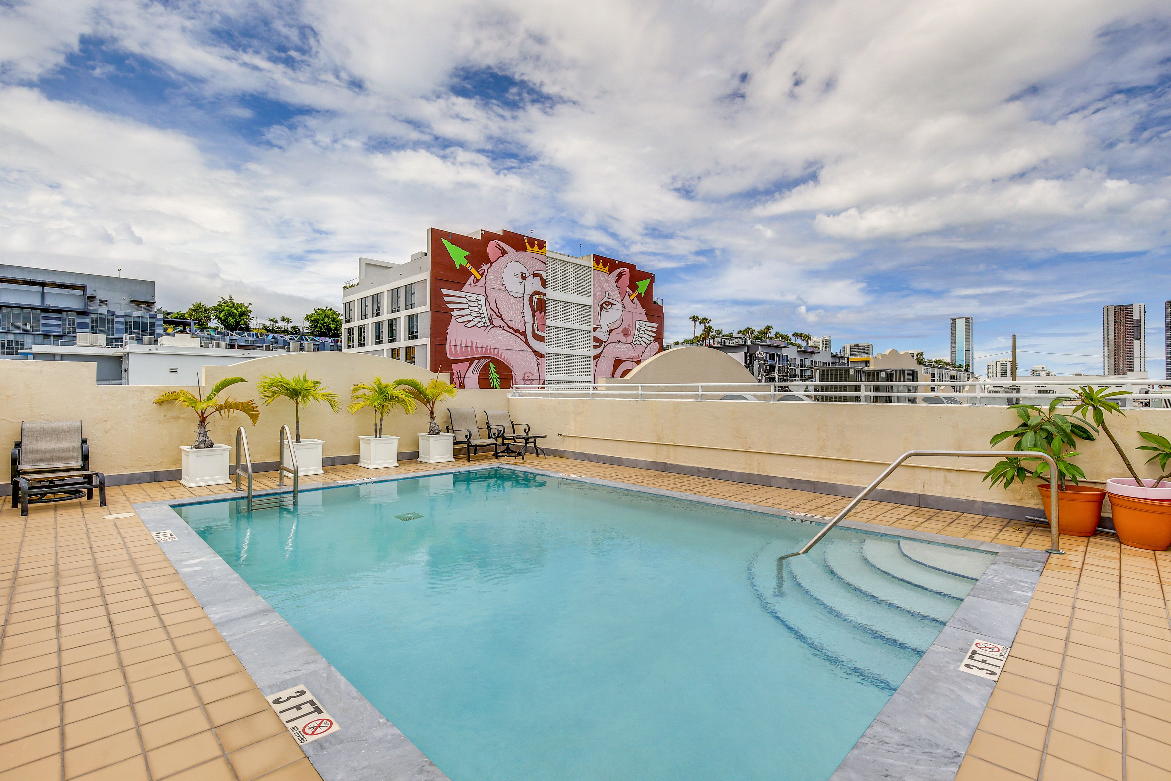 Rooftop Patio | Community Pool | Outdoor Seating Area