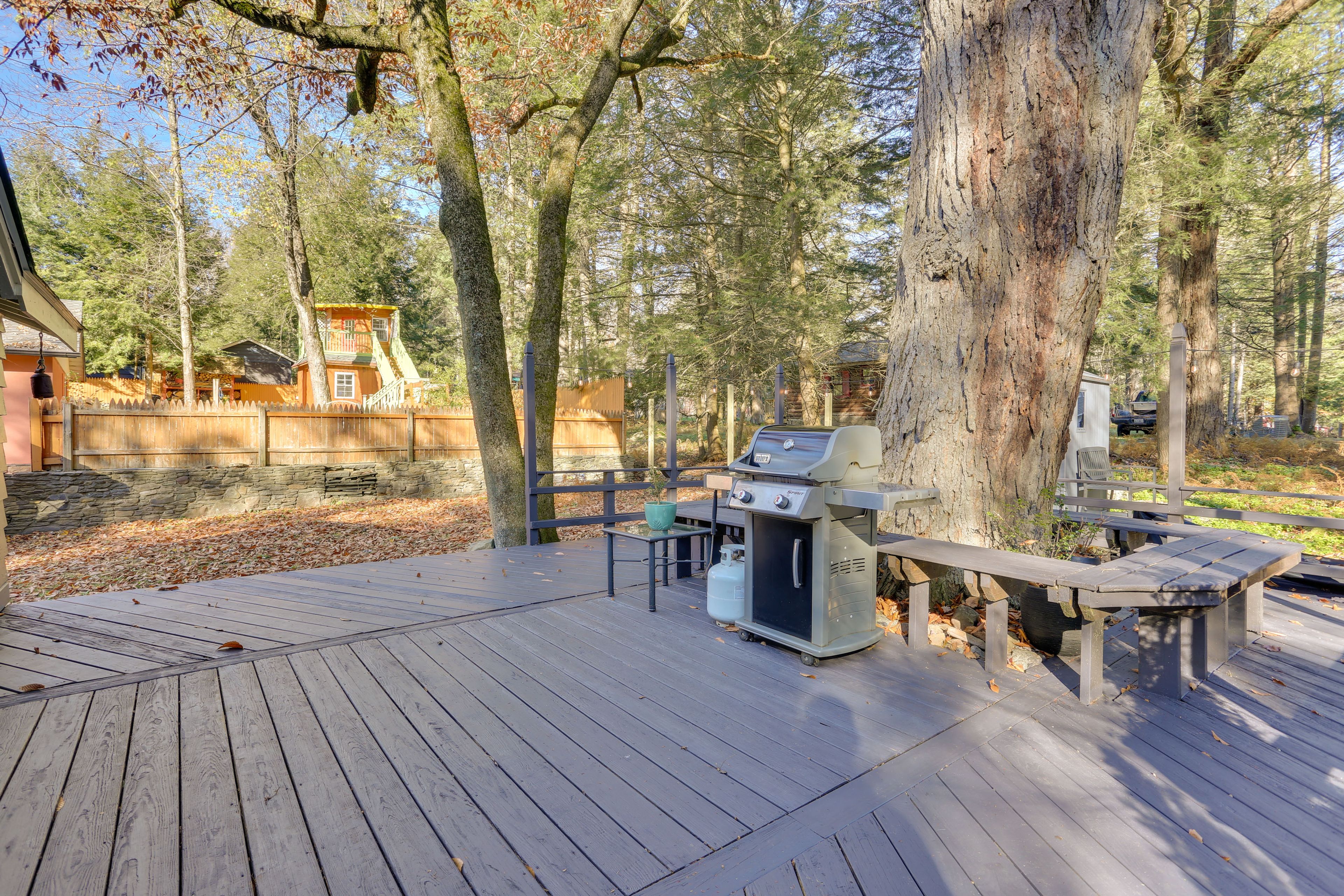 Spacious Deck | Wooded Backyard | Gas Grill