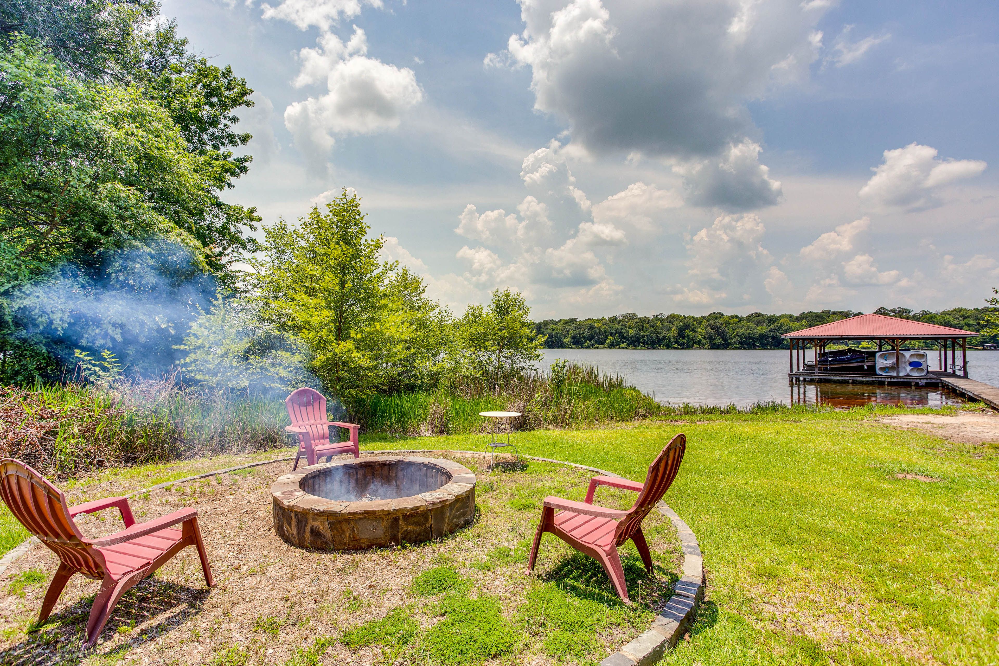 Private Yard | 2 Fire Pits | Lake Access | Boat Dock