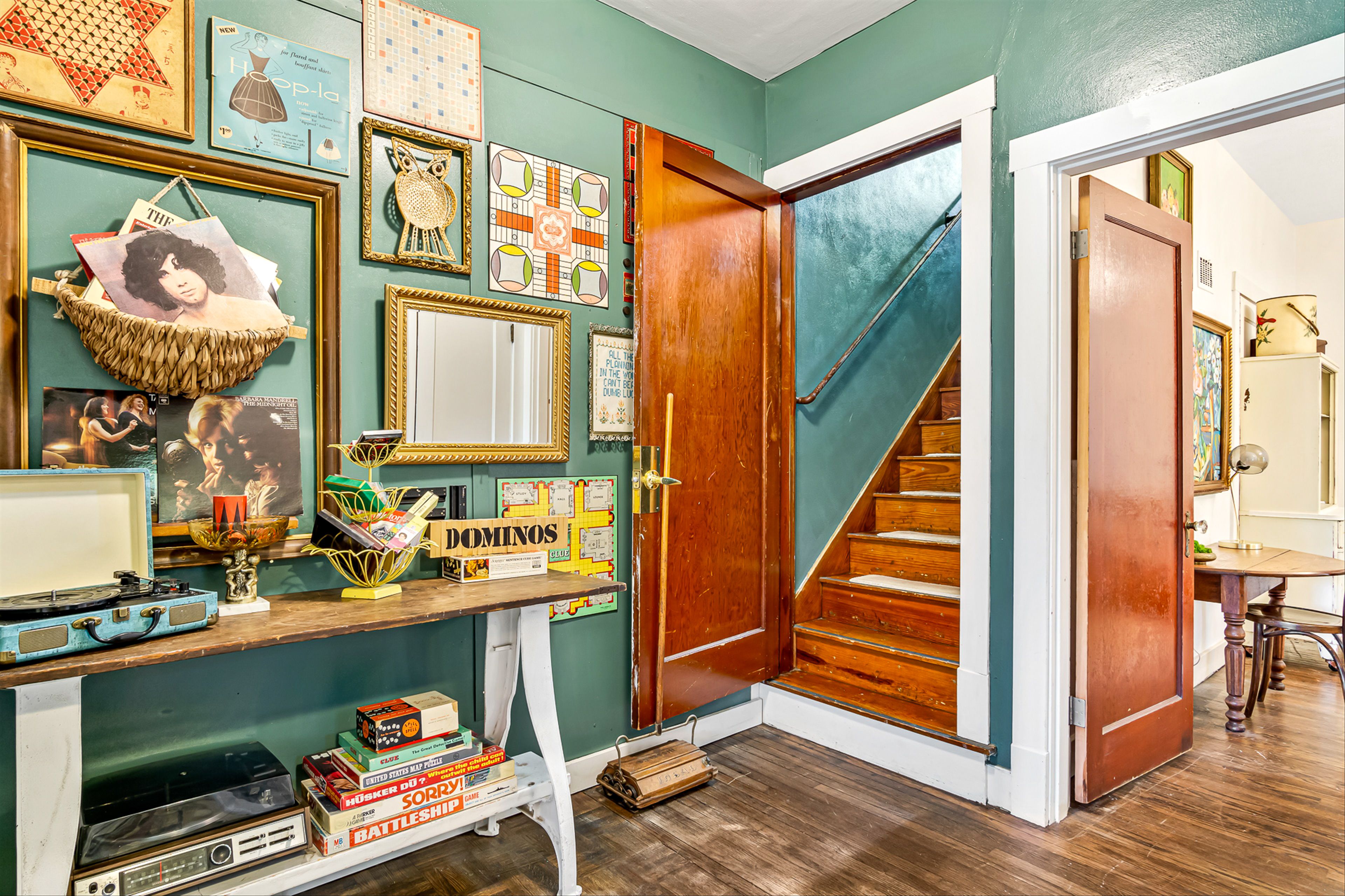 Hallway | Interior Stairs | Record Player | Board Games