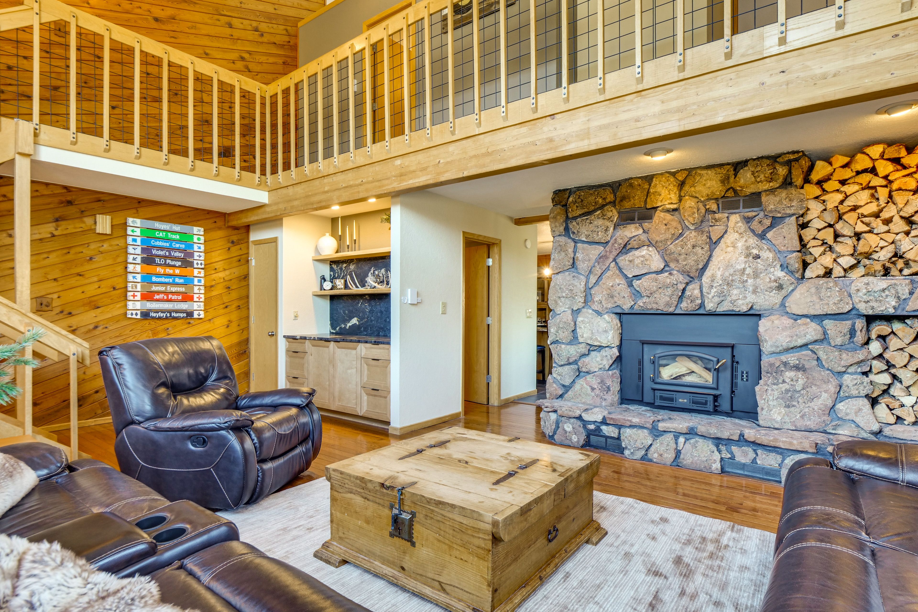 Living Room | Smart TV | Wood-Burning Stove | Main Floor