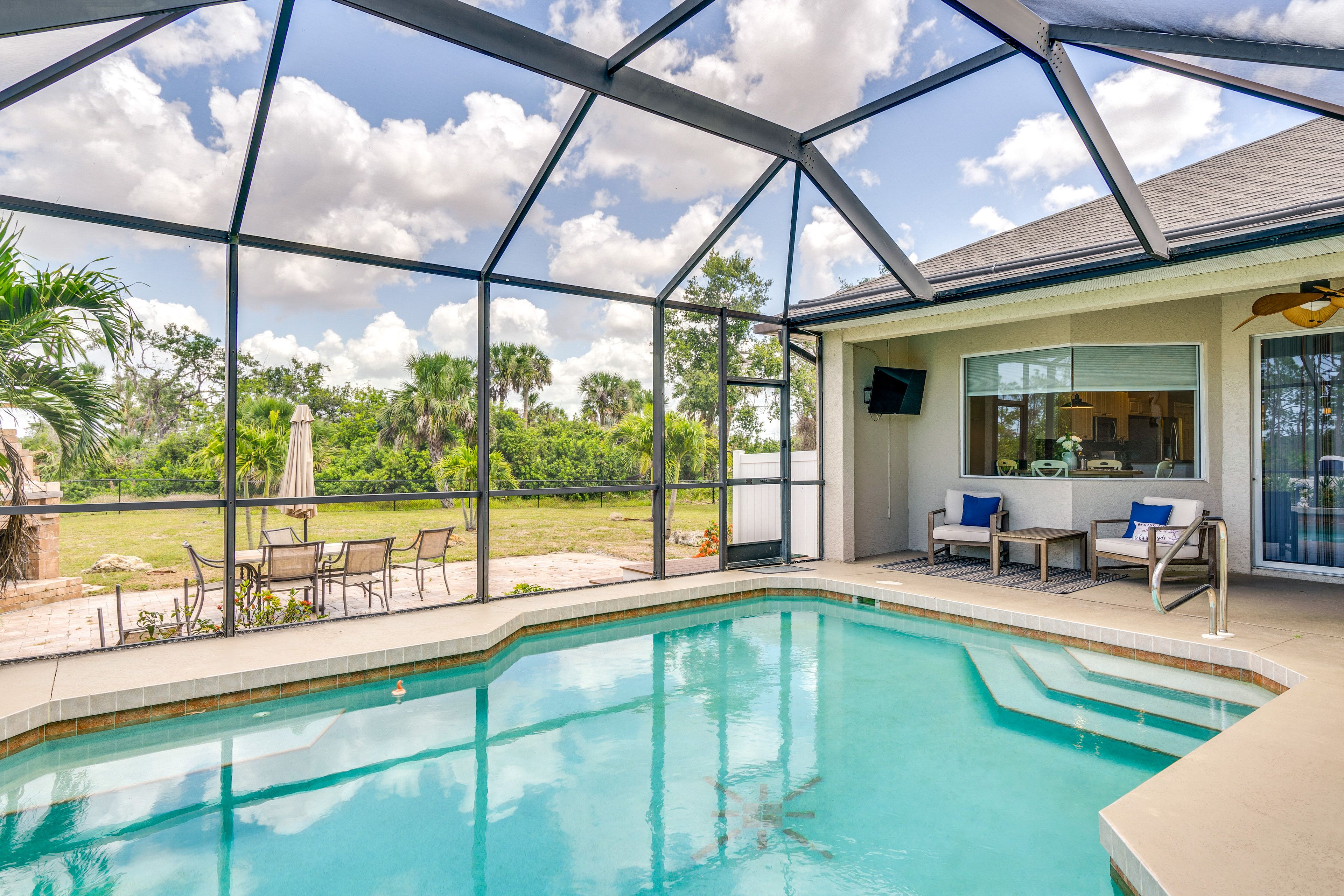 Rotonda West Vacation Rental | 3BR | 2BA | 3 Steps Required to Enter