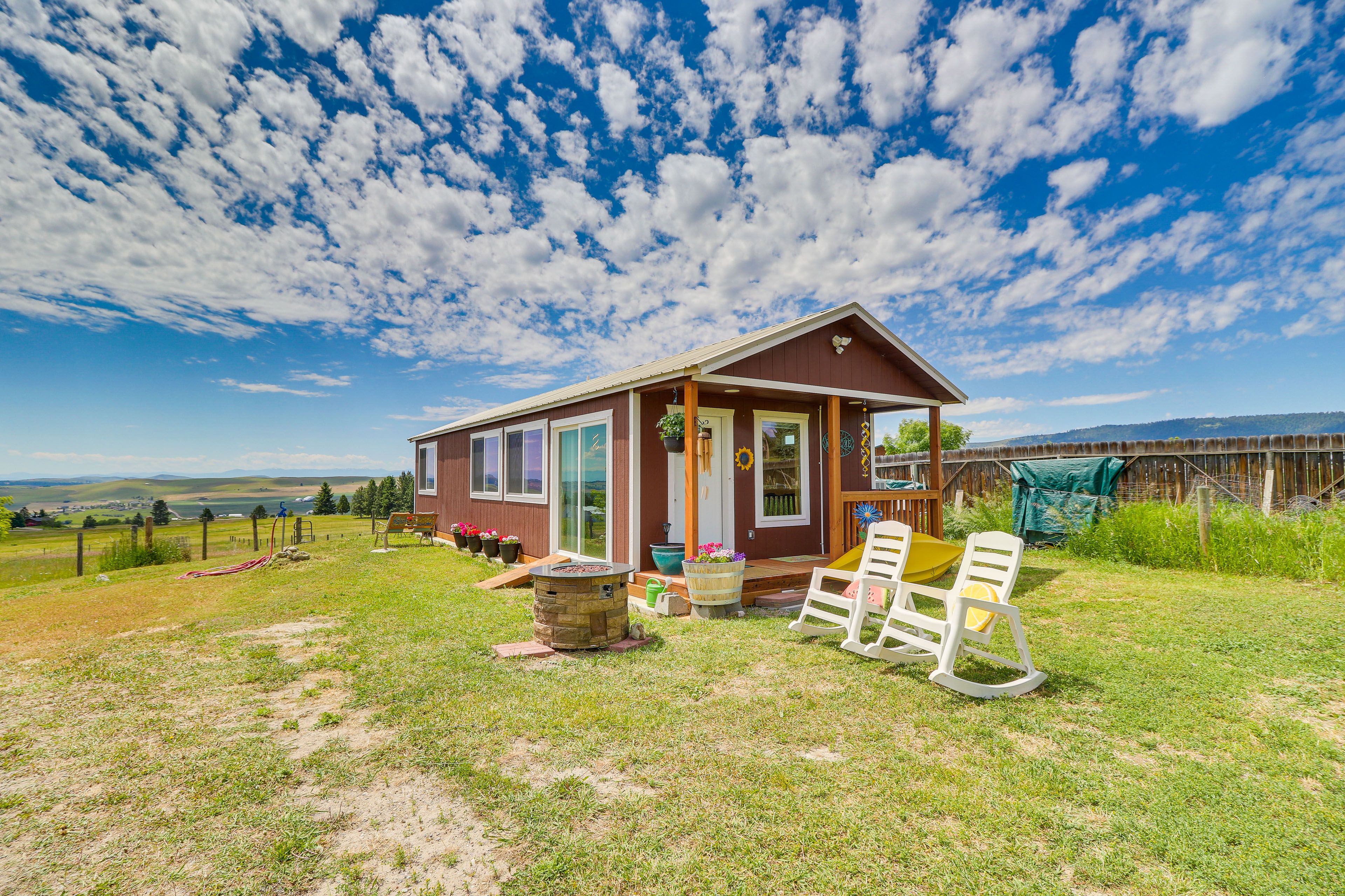 Cabin Exterior | Shared Gas Grill & Yard | Homeowner On-Site (Main House)
