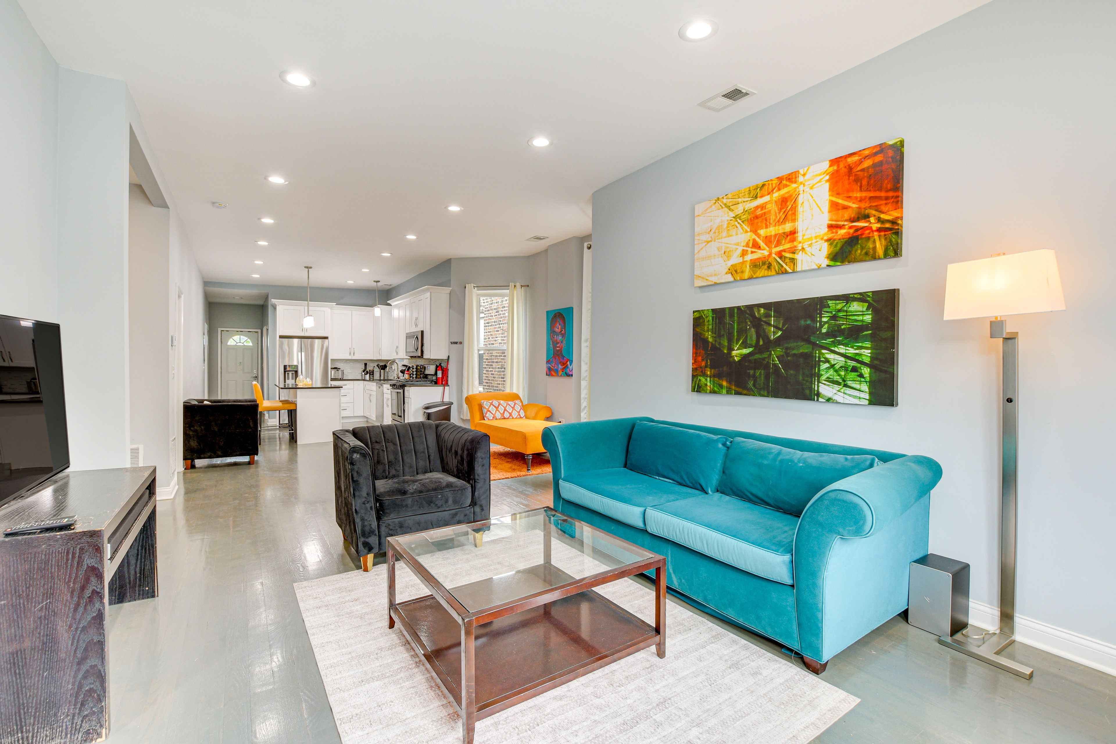 Living Room | Smart TV | Laptop-Friendly Workspace