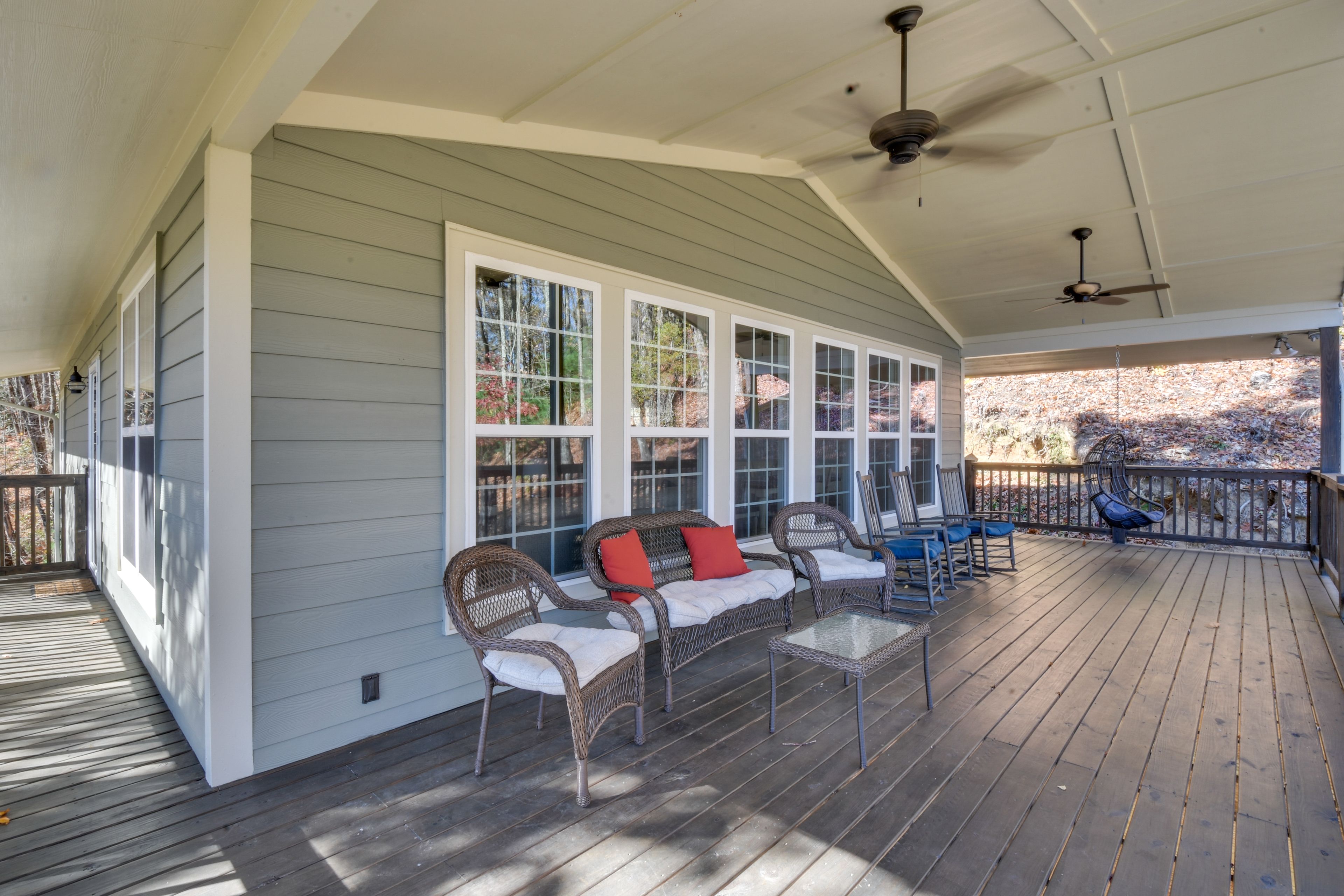 Covered Deck | Ample Seating | Mountain Views