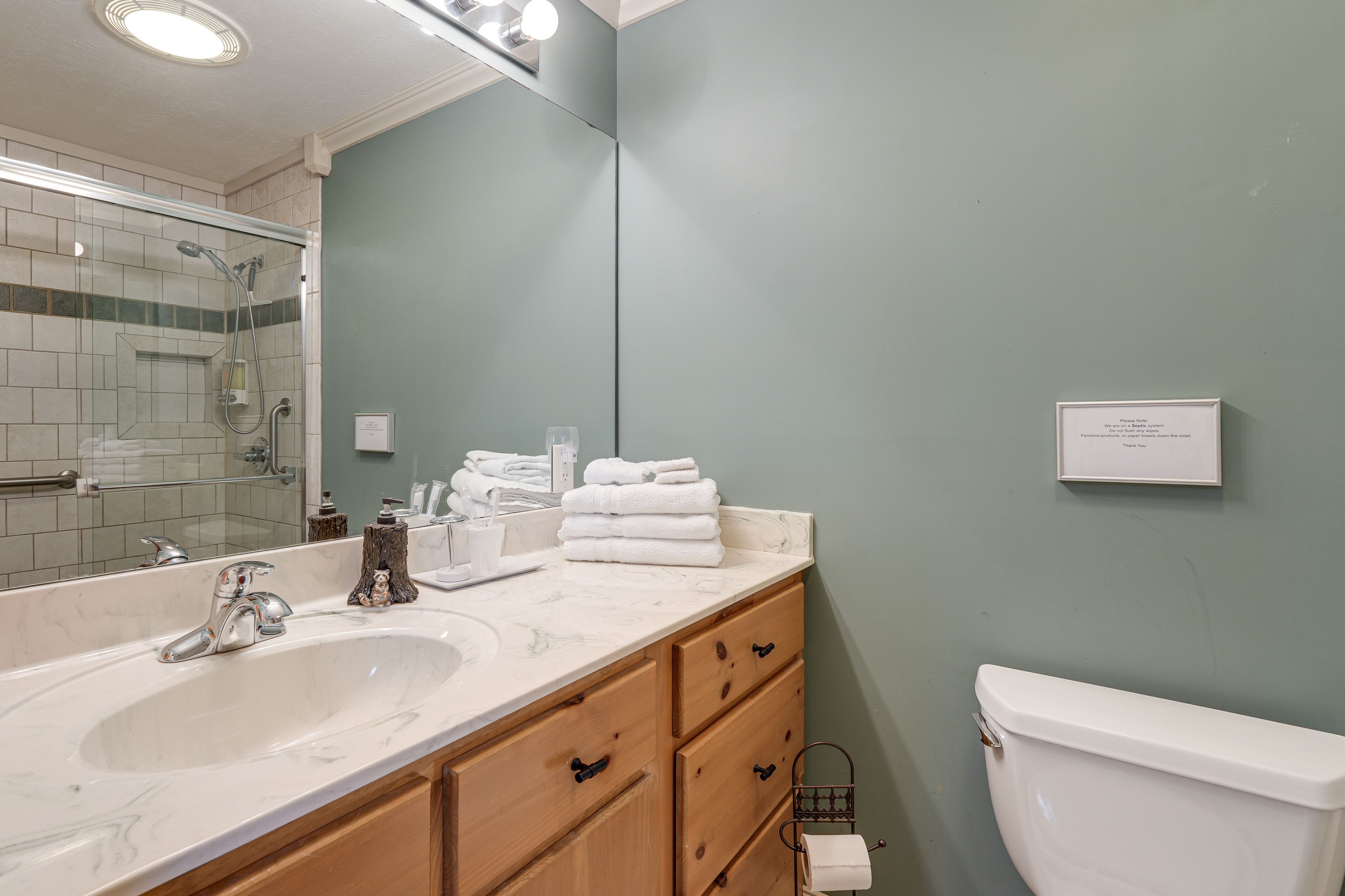 Full Bath | Towels | Hair Dryer | Main Level