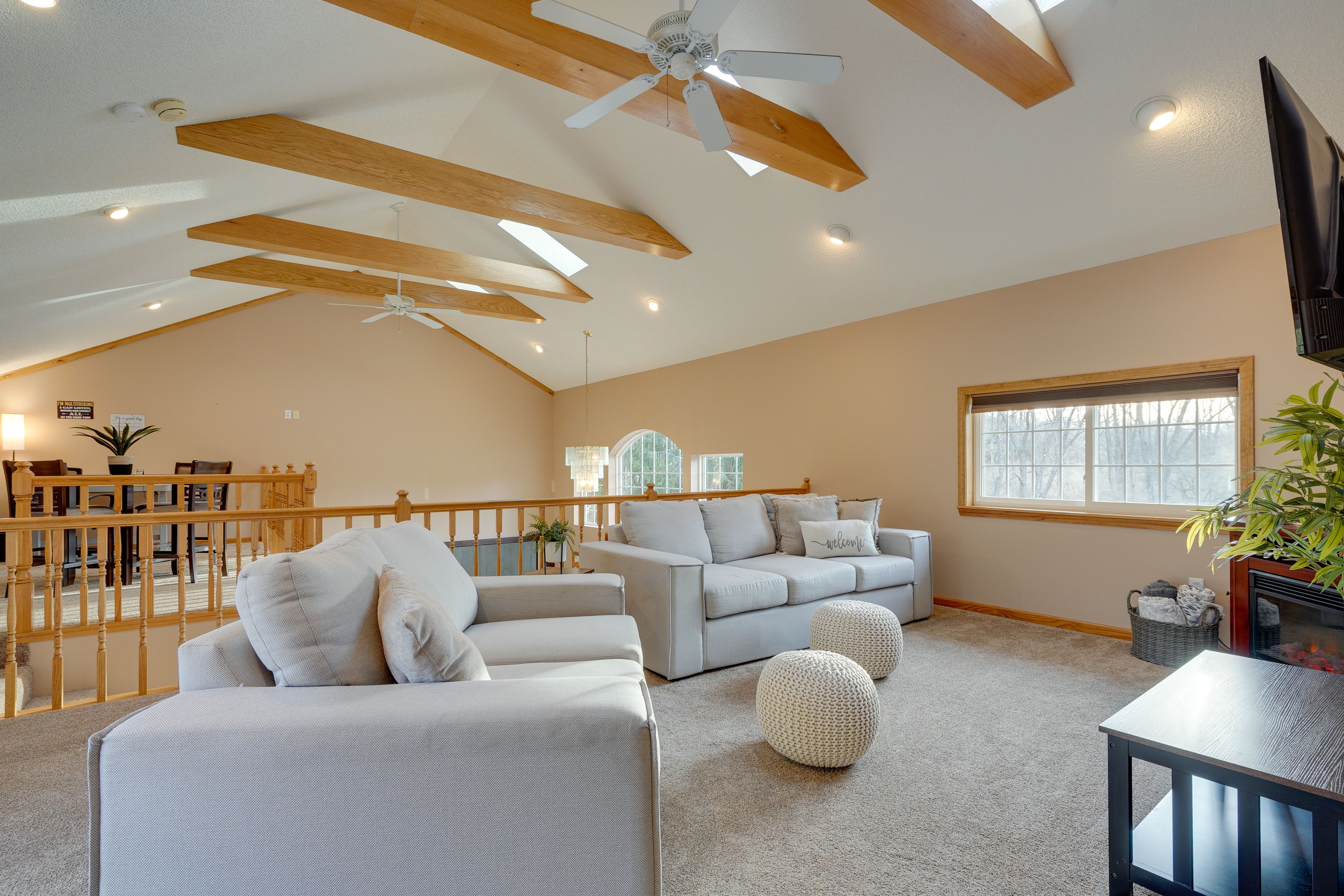 Living Room 2 | Electric Fireplace | Smart TV | Stairs Required