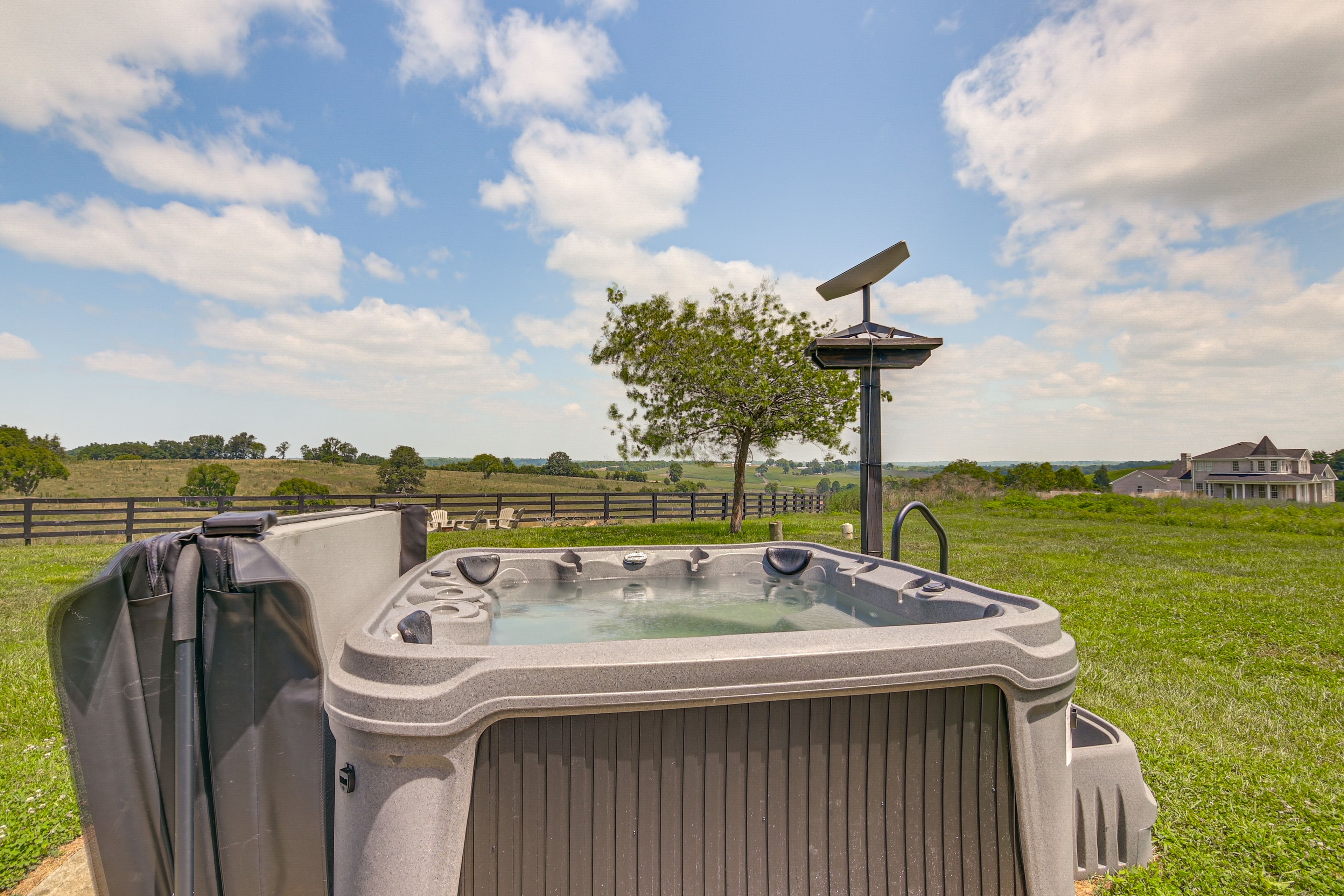 Patio | Hot Tub | Spacious Yard w/ Fire Pit