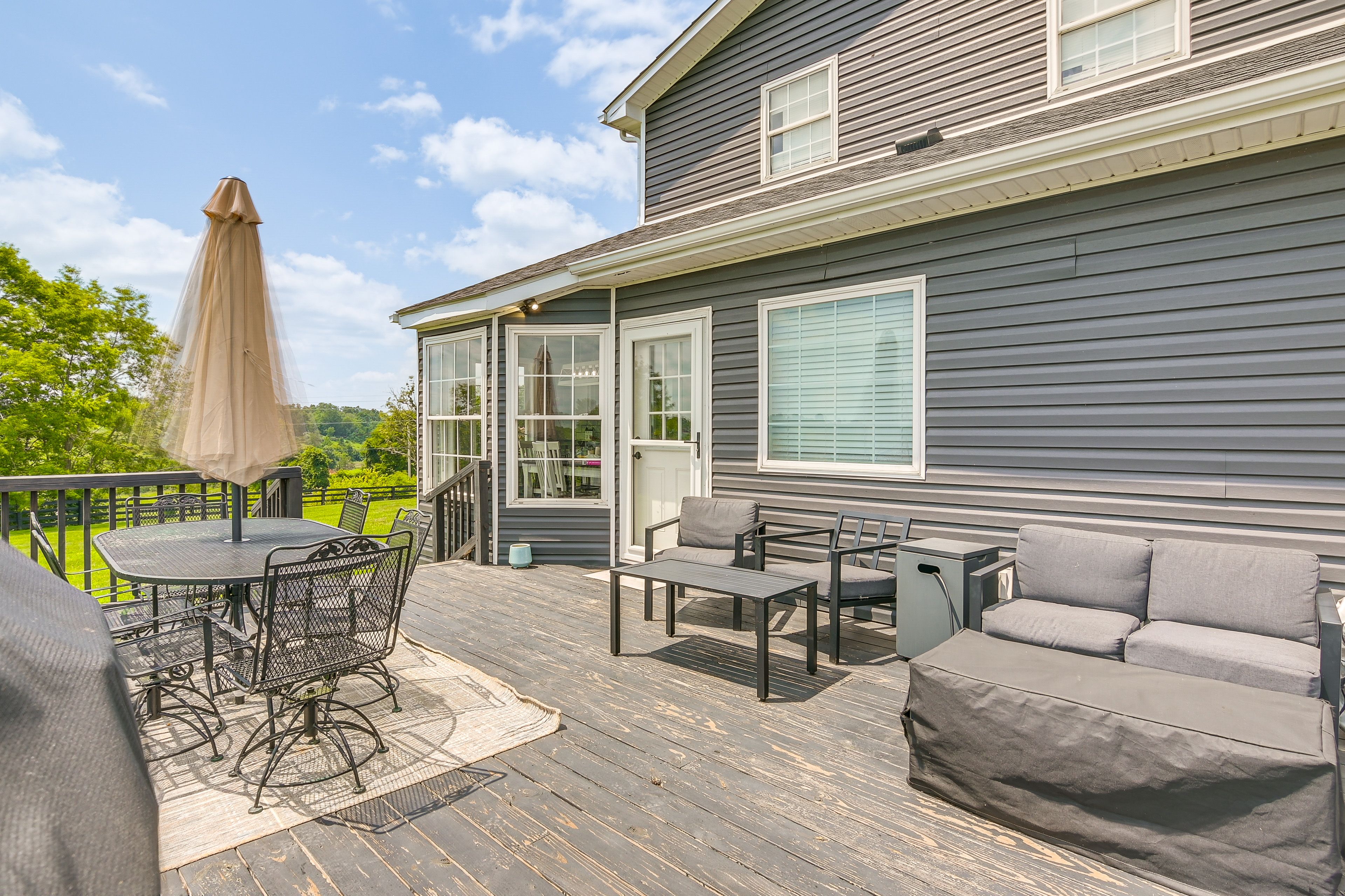 Furnished Deck | Outdoor Dining | Fire Pit Table | Gas Grill