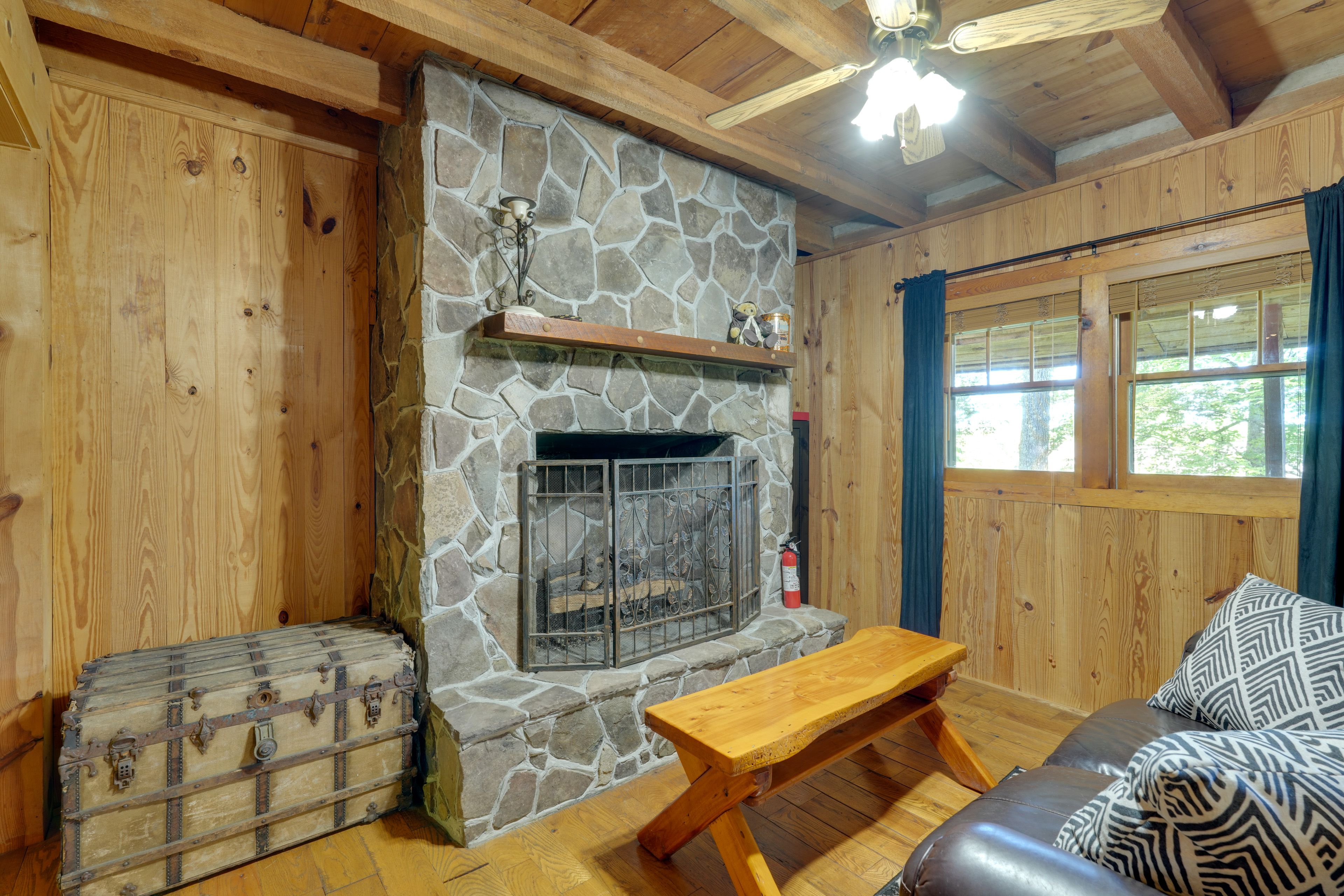 Living Room | Wood-Burning Fireplace
