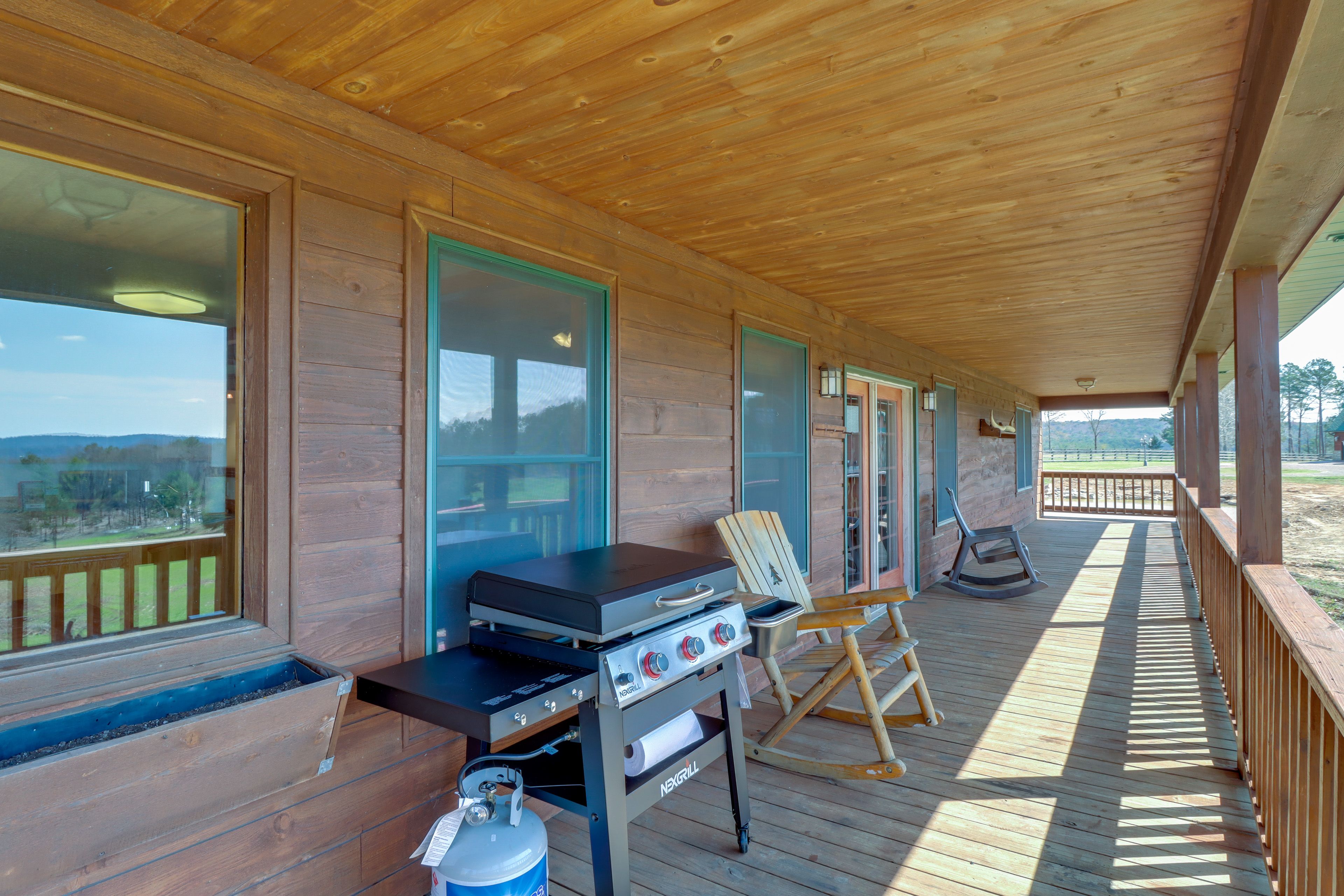 Private Deck | Gas Grill | Seating | Ozark Mountain Views
