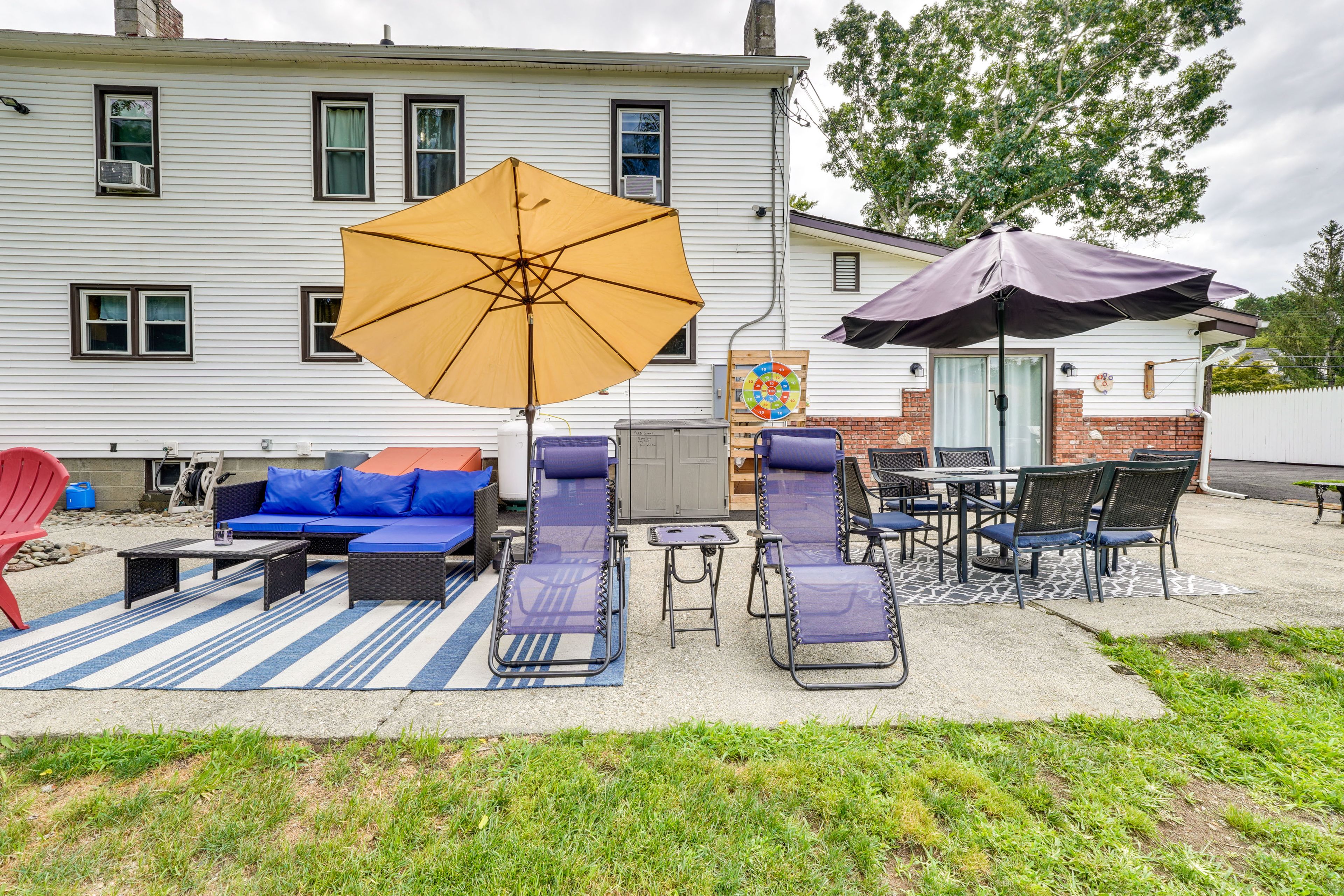 Furnished Patio | Dining & Lounge Areas | Gas Grill | Yard Games
