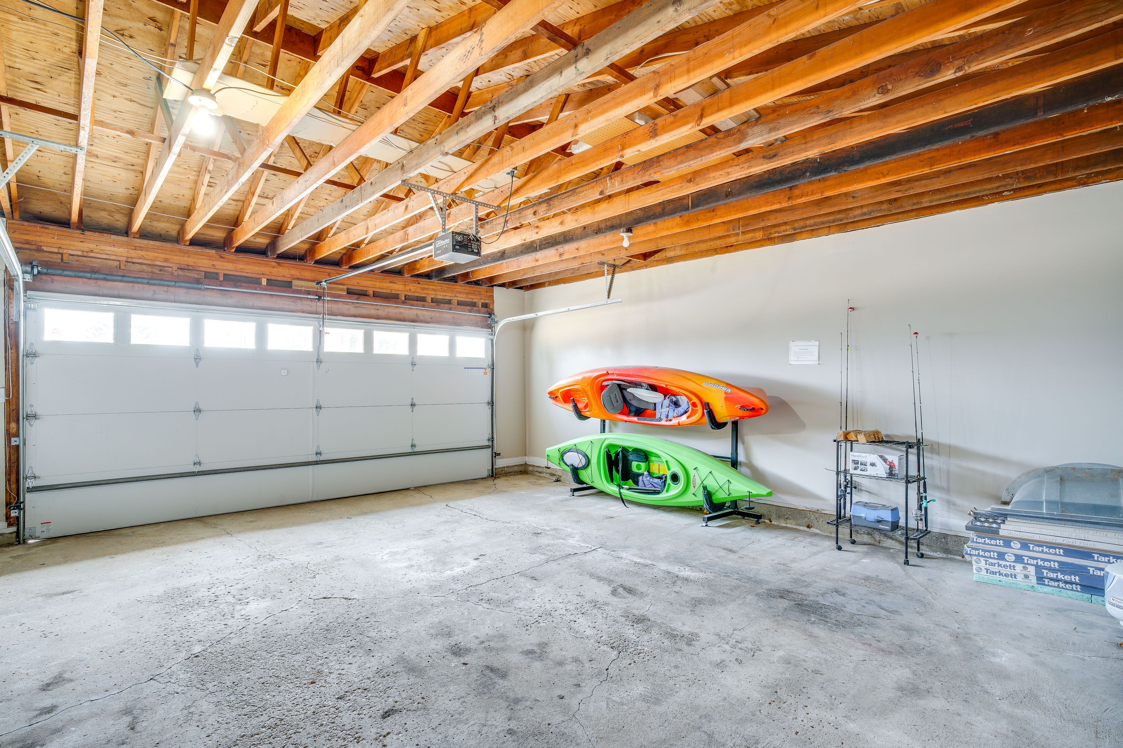 Garage | 2 Kayaks | 3 Fishing Poles
