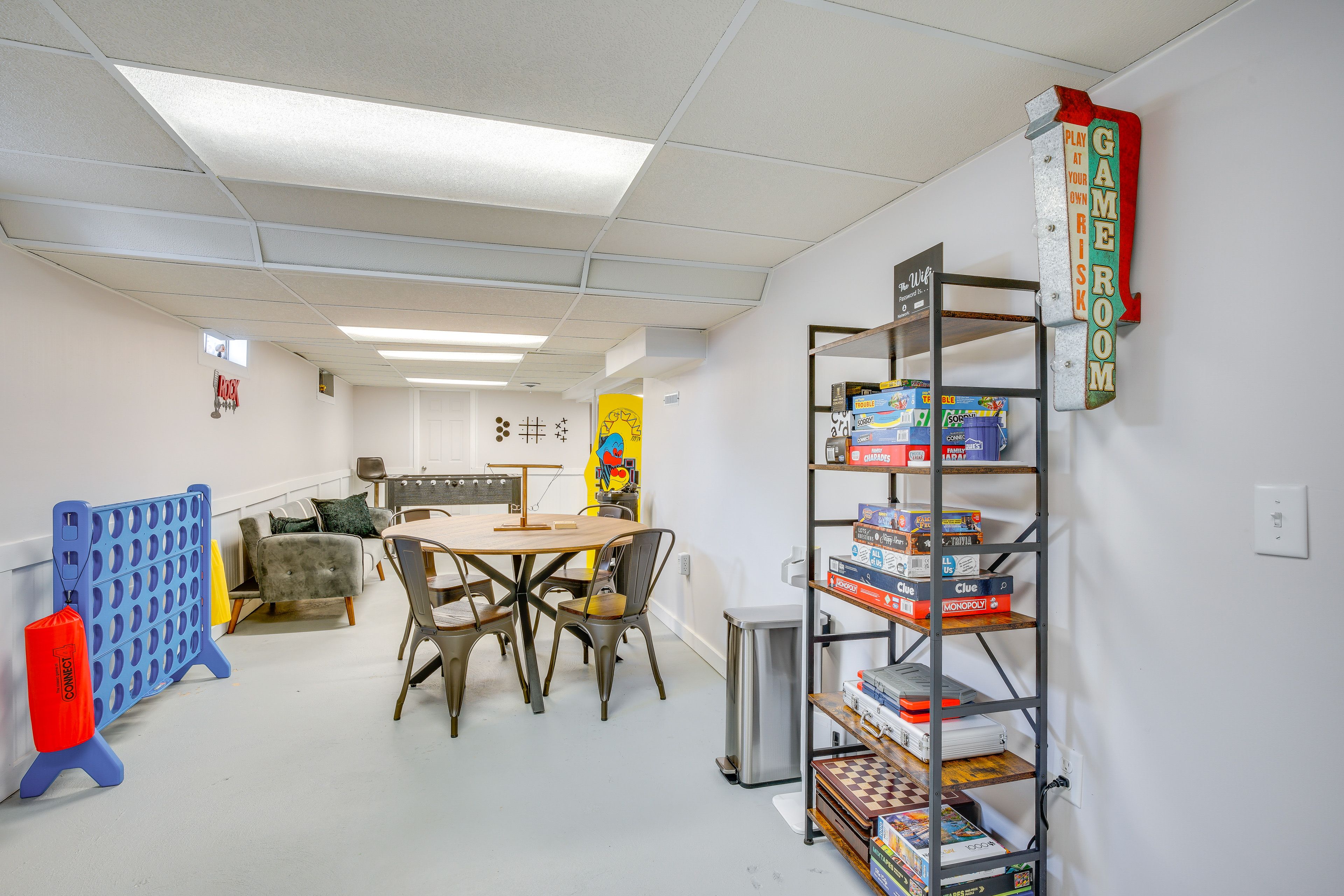 Game Room | Basement Level | Futon | Foosball Table | Board Games | Smart TV