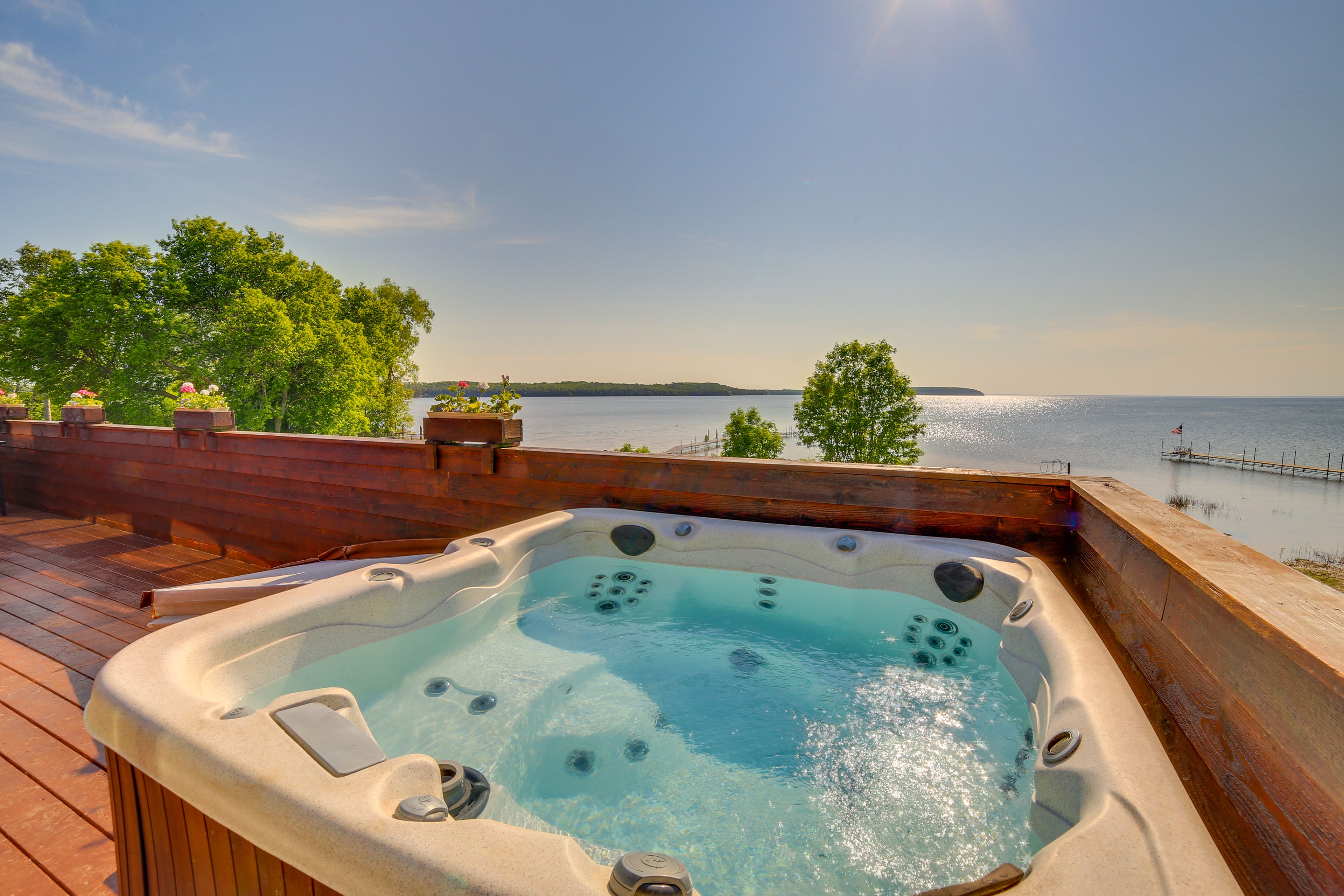 Private Hot Tub | Lake Views | Waterfront Yard | Dock