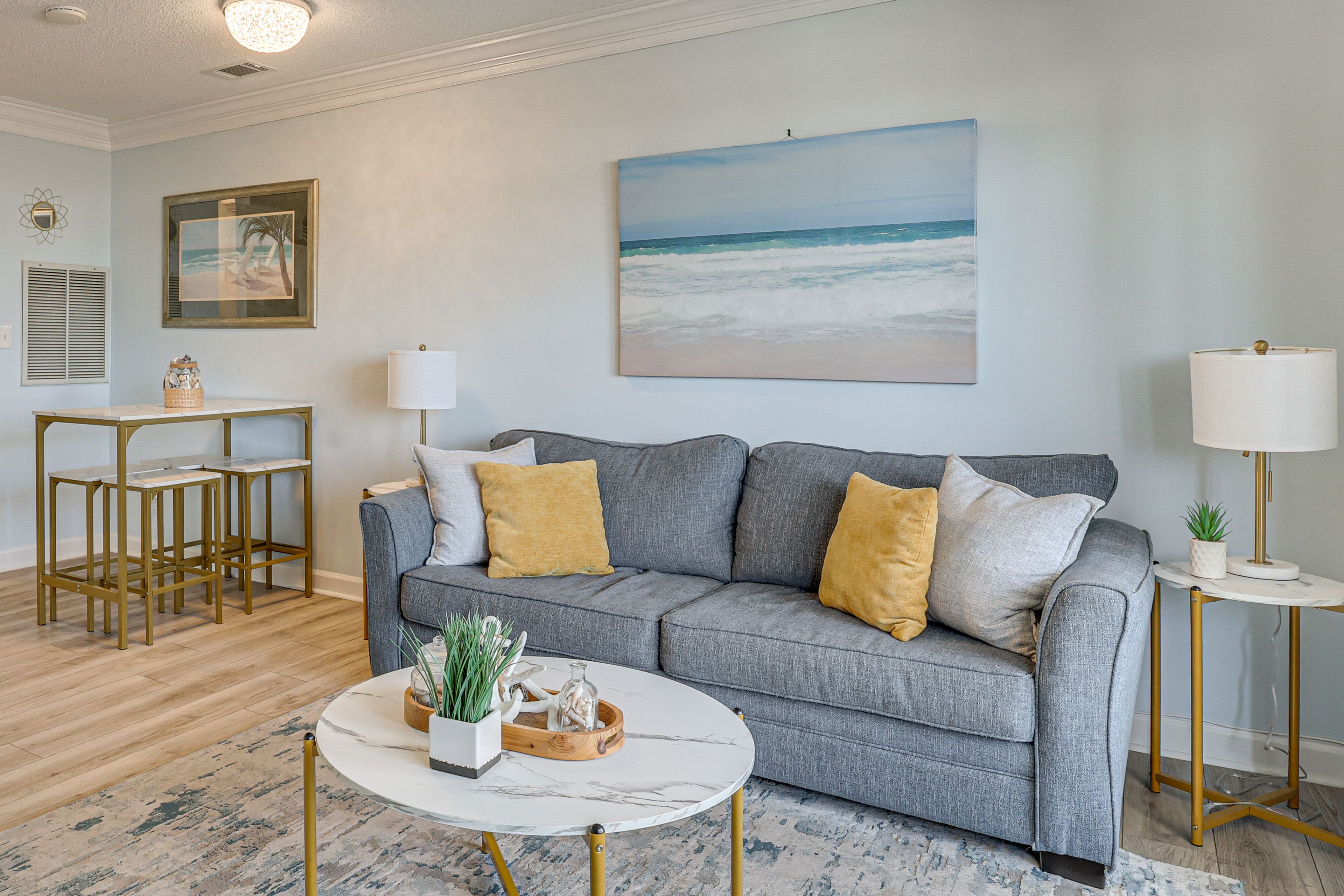 Living Room | Elevator Access | Community Perks | Expansive Ocean Views