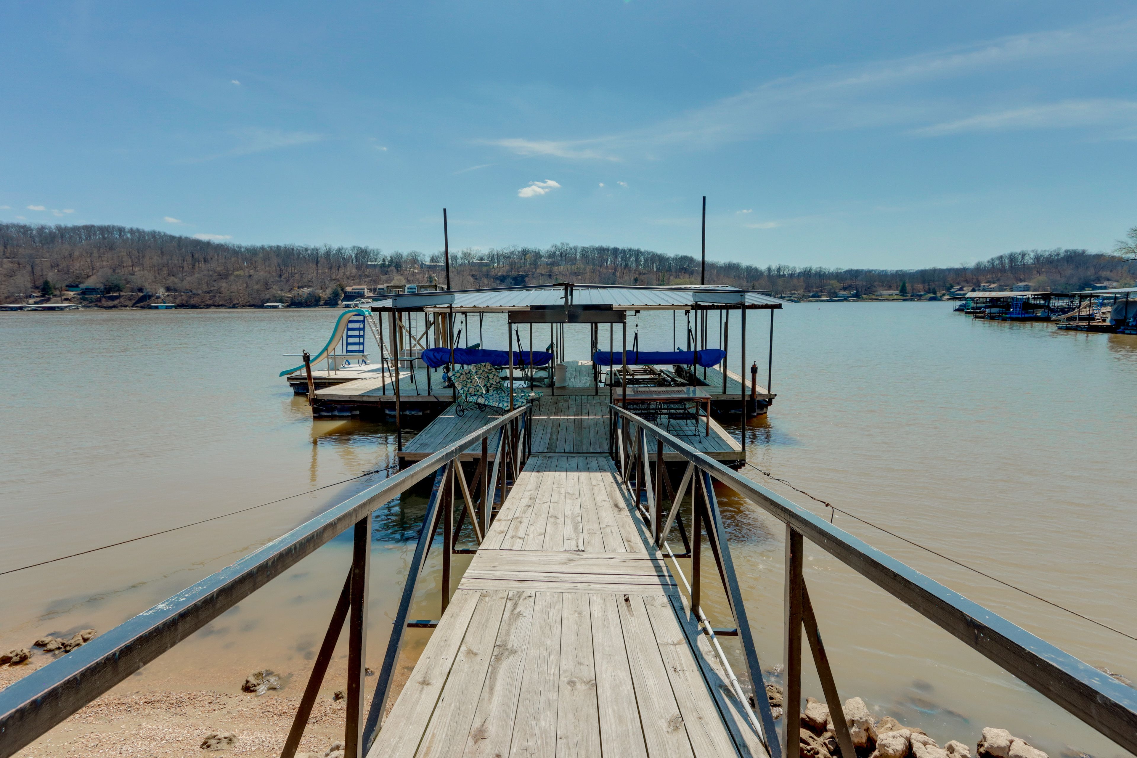 House Exterior | Private Furnished Dock | Waterslide | 2 Diving Boards | Kayaks