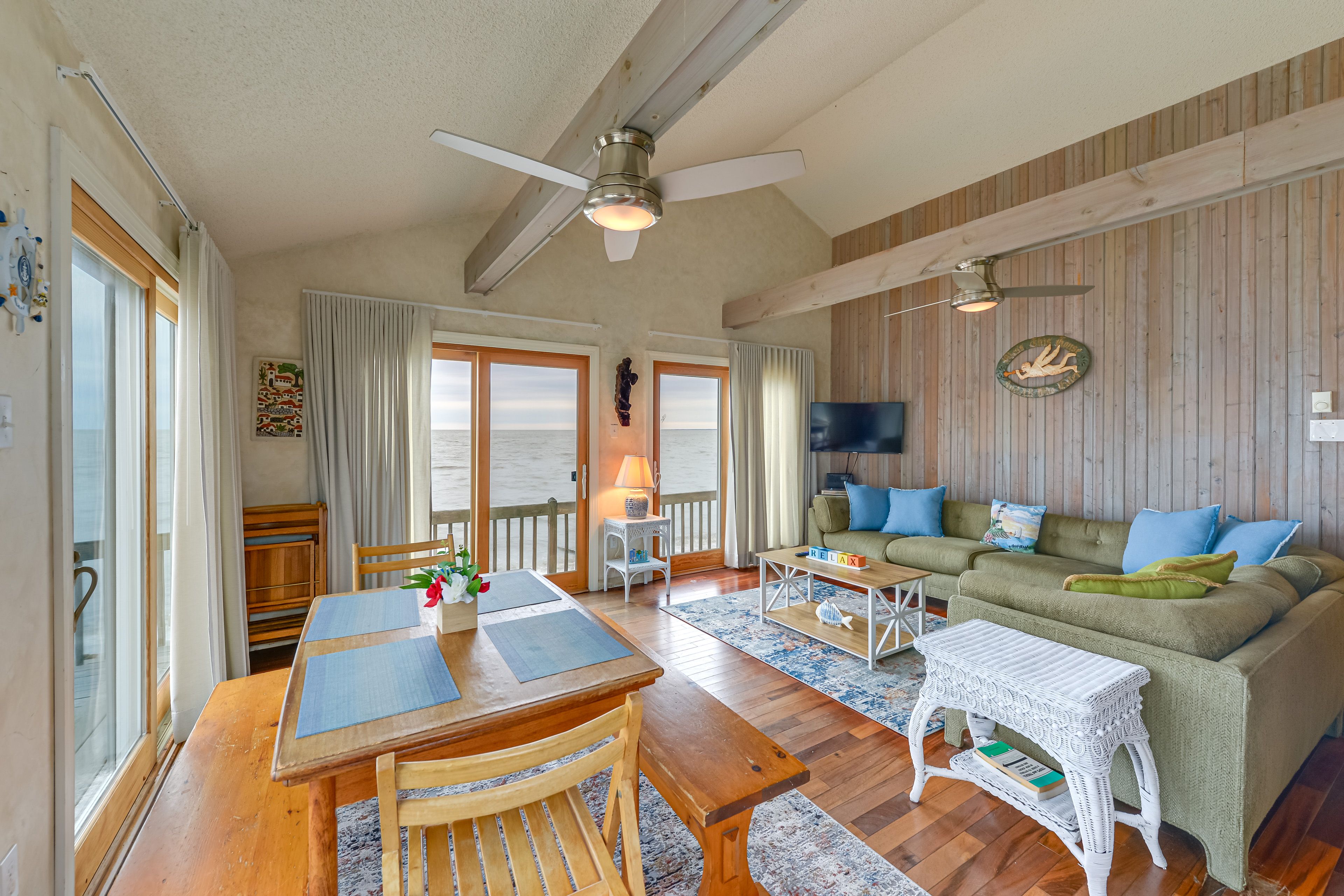 Living Room | Single-Story Cottage | Additional Vacation Rental On-Site