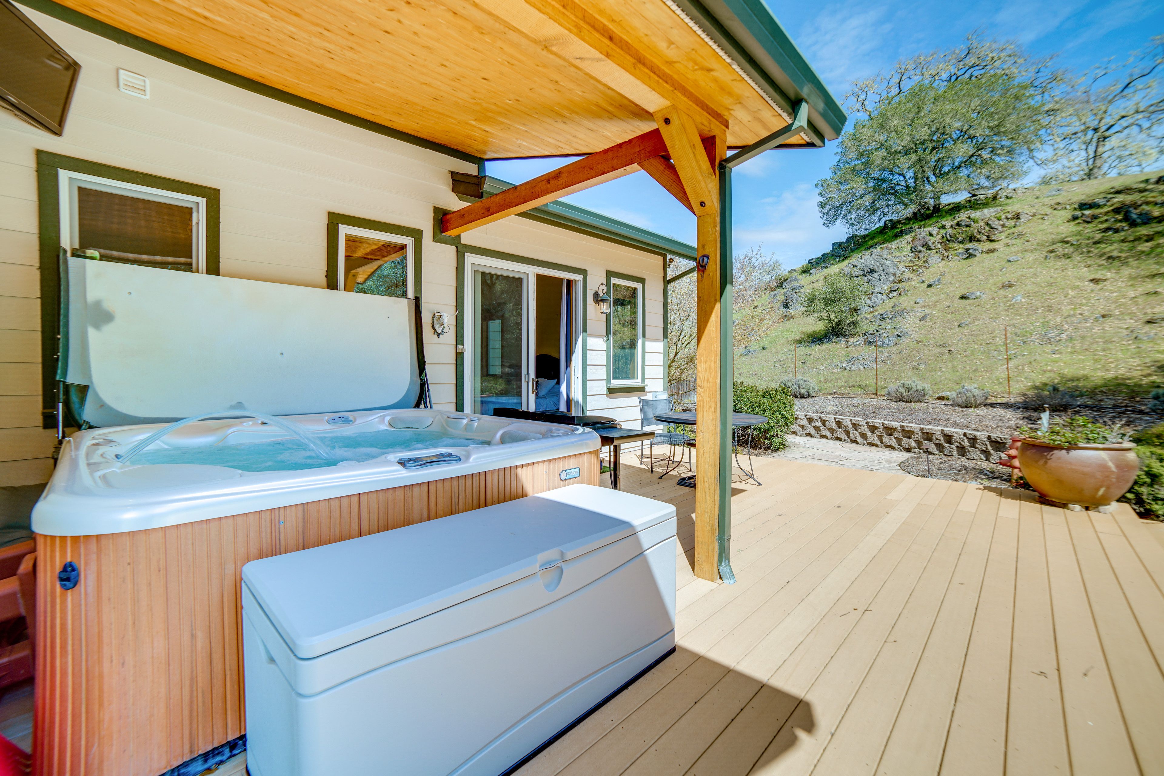 Deck | Private Hot Tub | Outdoor Dining Area