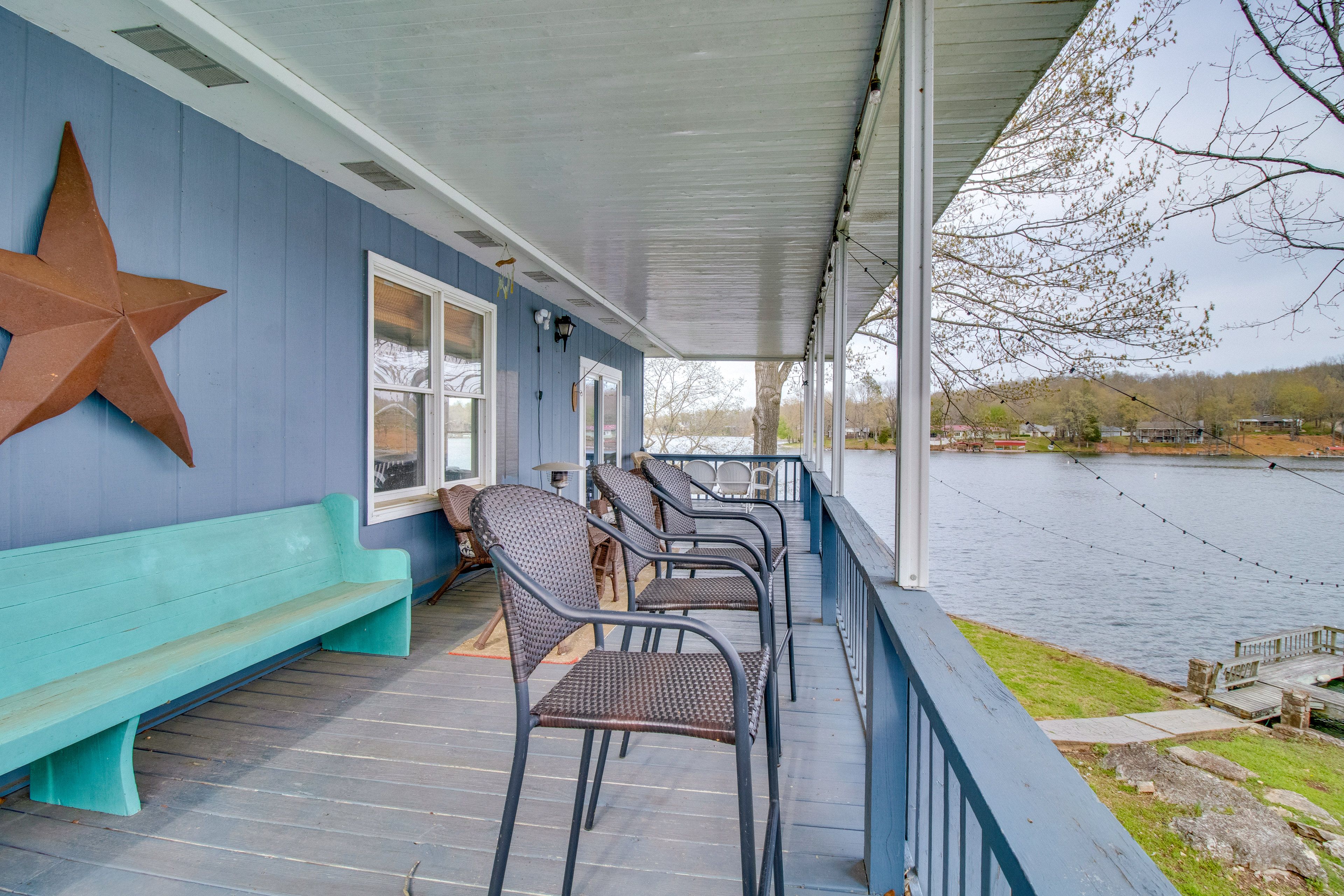 Covered Deck | Outdoor Seating & Dining | Outdoor String Lights