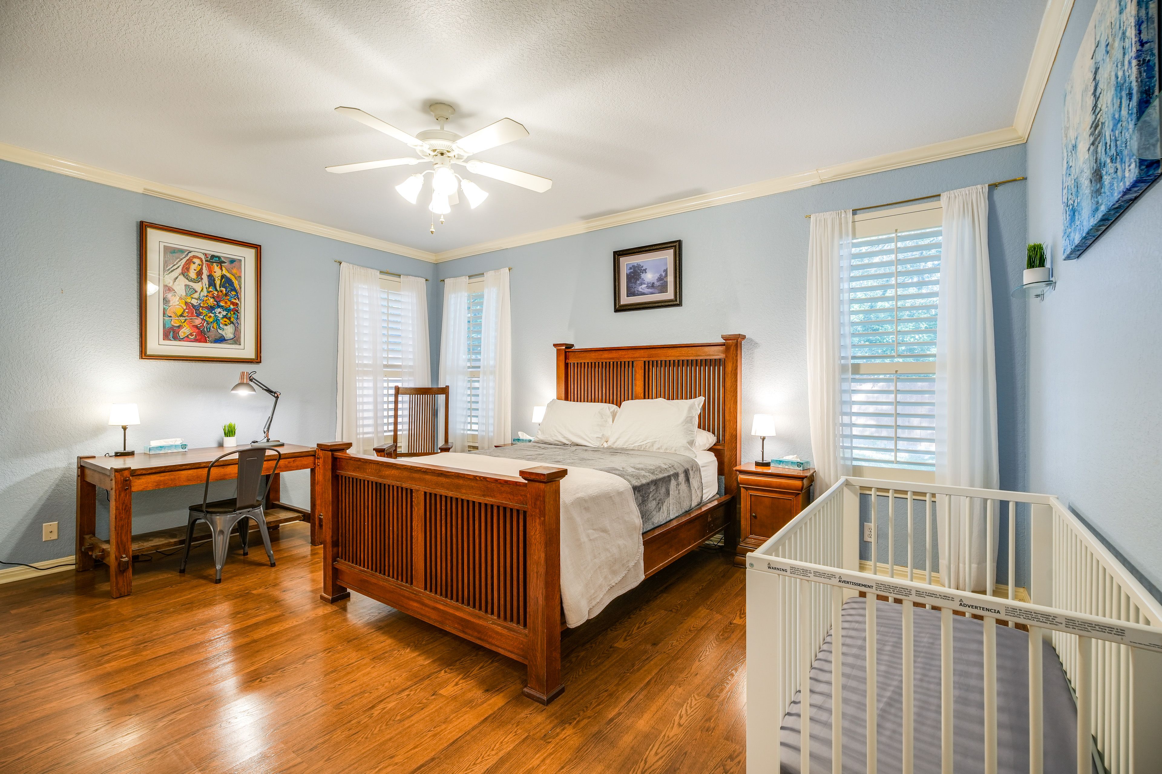 Bedroom 1 | Queen Bed | Crib | Pack 'n Play | Walk-In Closet