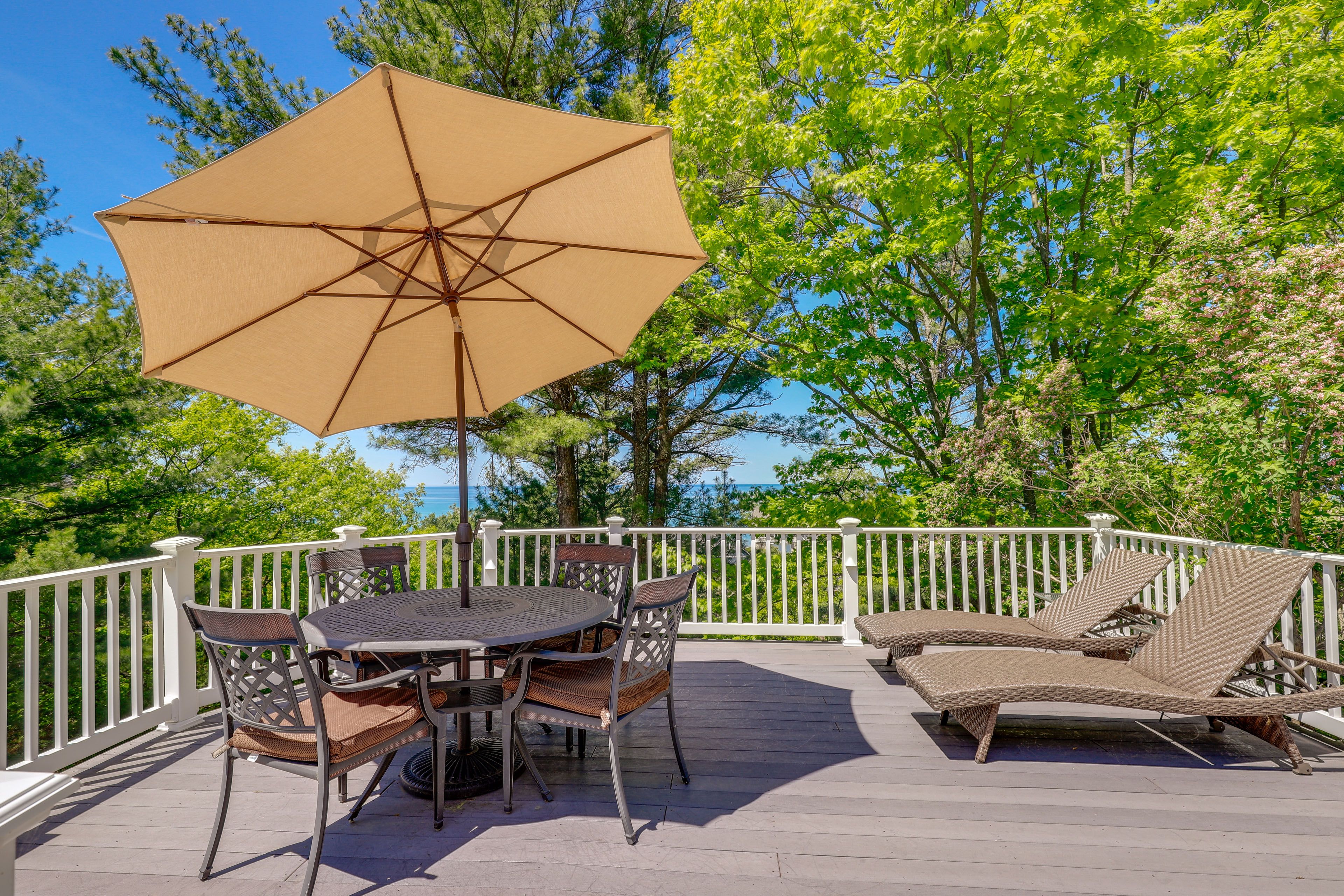 Back Deck | Pet Friendly w/ Fee | Walk to Private Beach