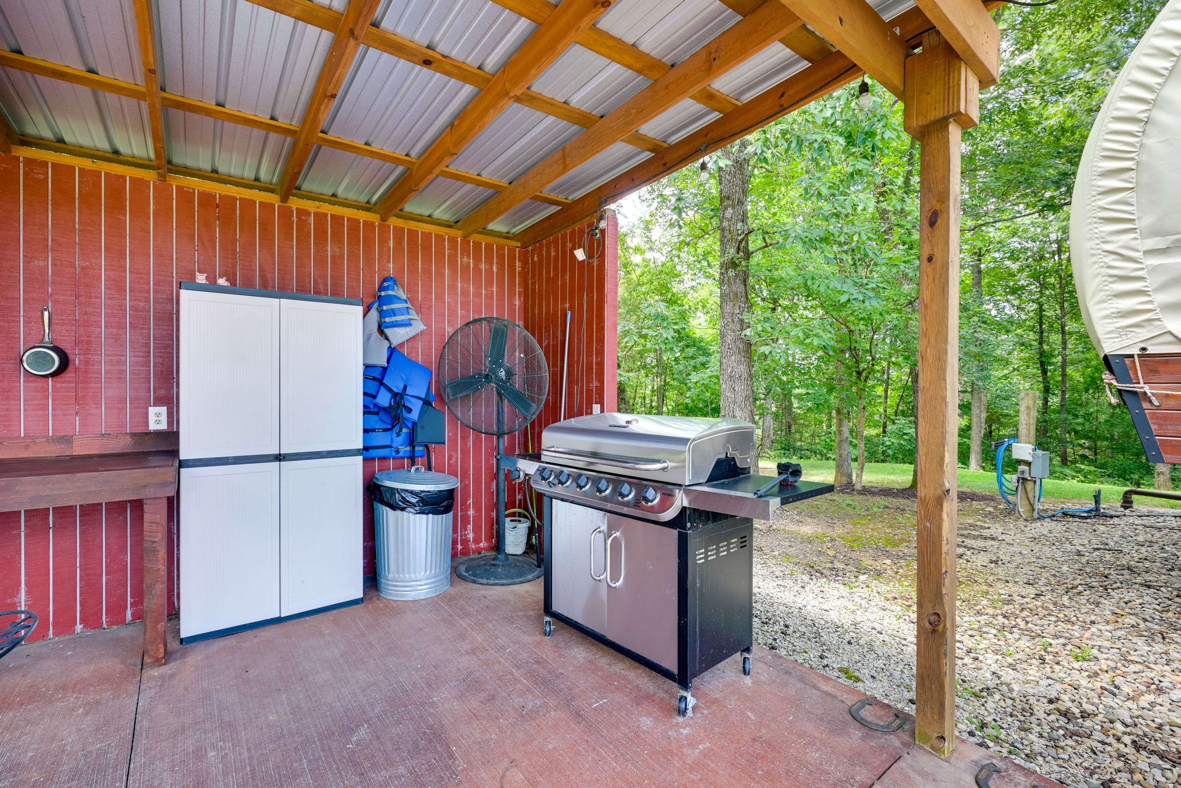 Deck | Gas Grill | Pots & Pans | Full-Size Refrigerator