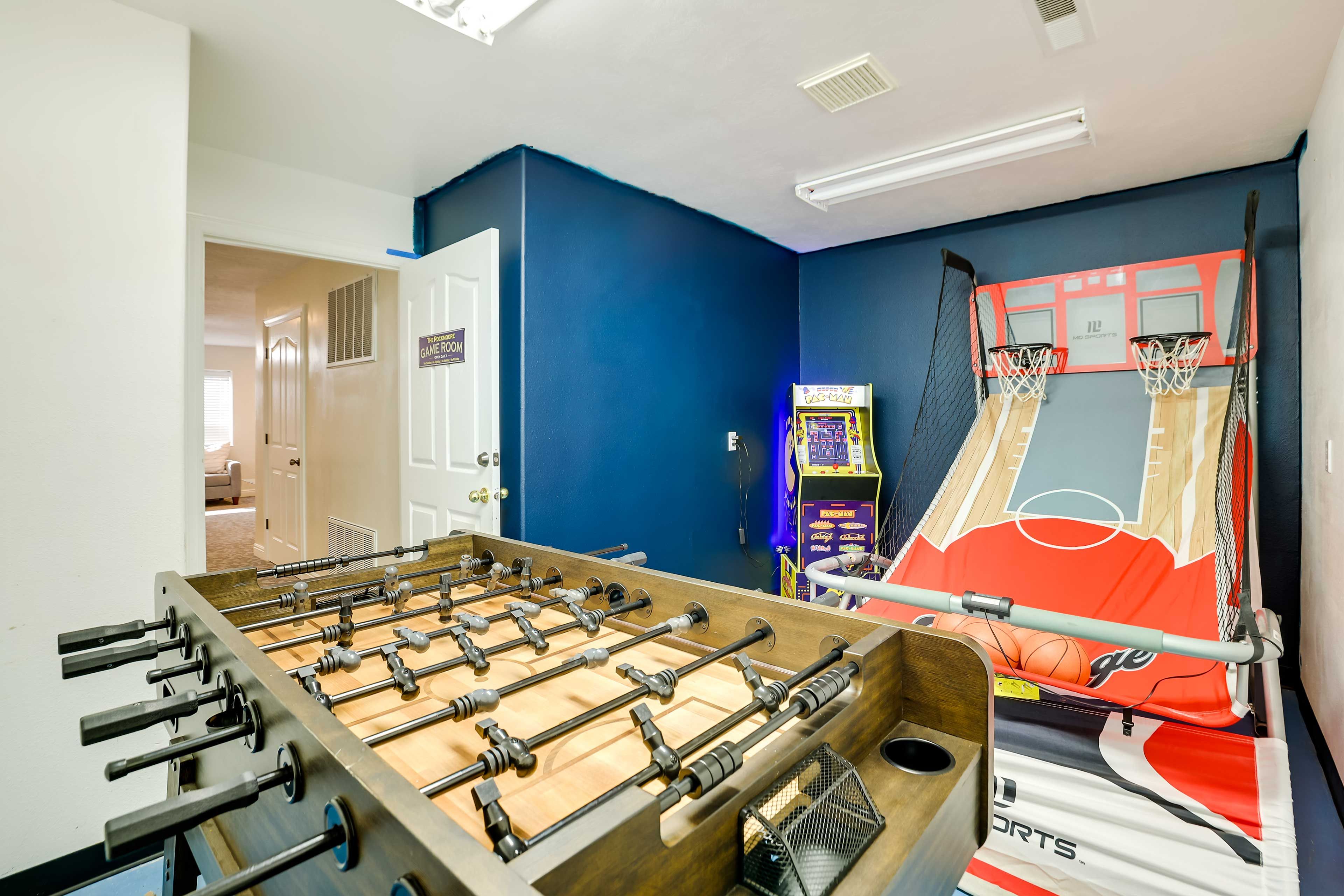 Game Room | Foosball Table | Basketball Game | Pac-Man Arcade