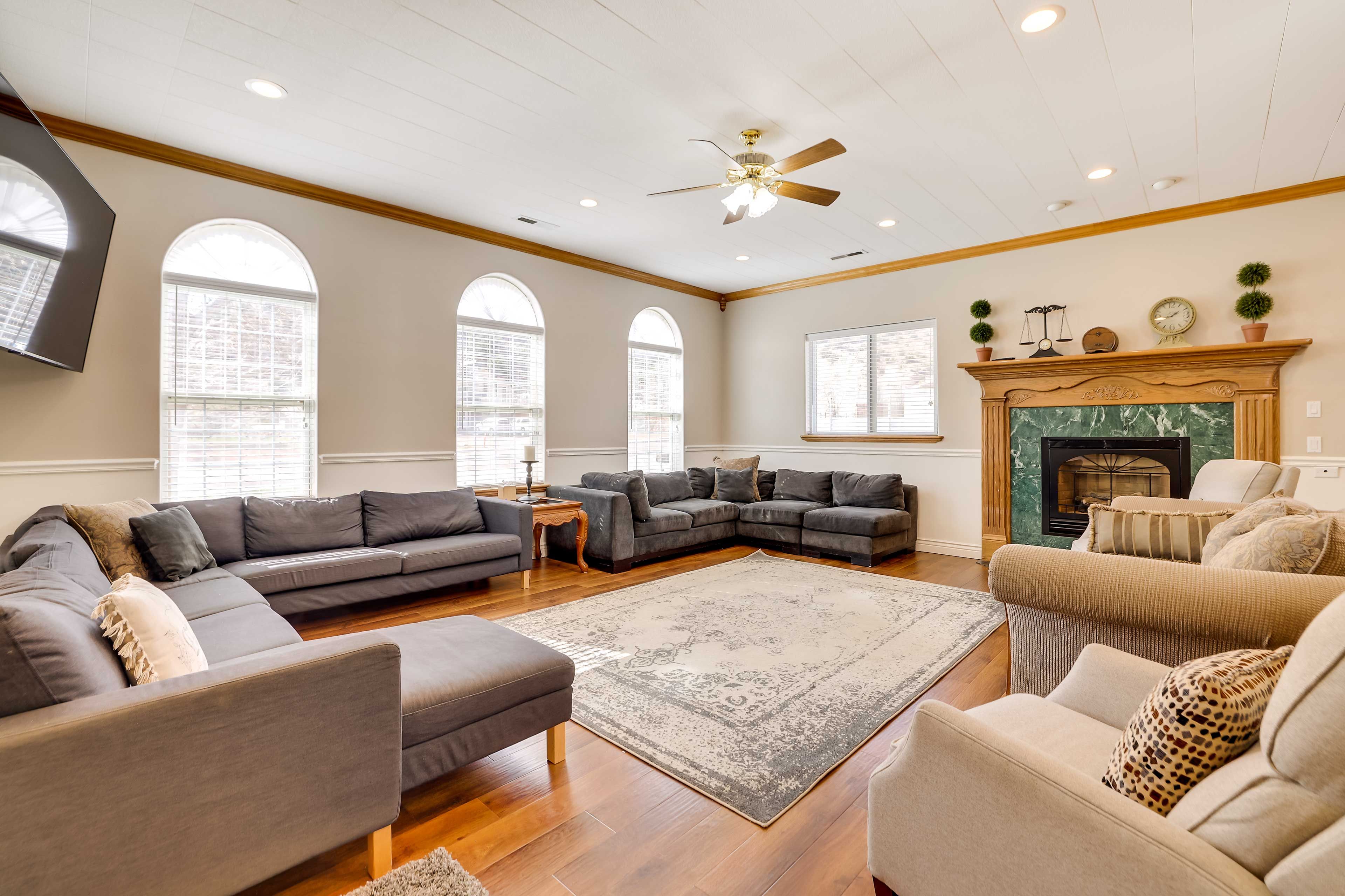 Main Floor | Living Room | 75-Inch Smart TV | Fireplace