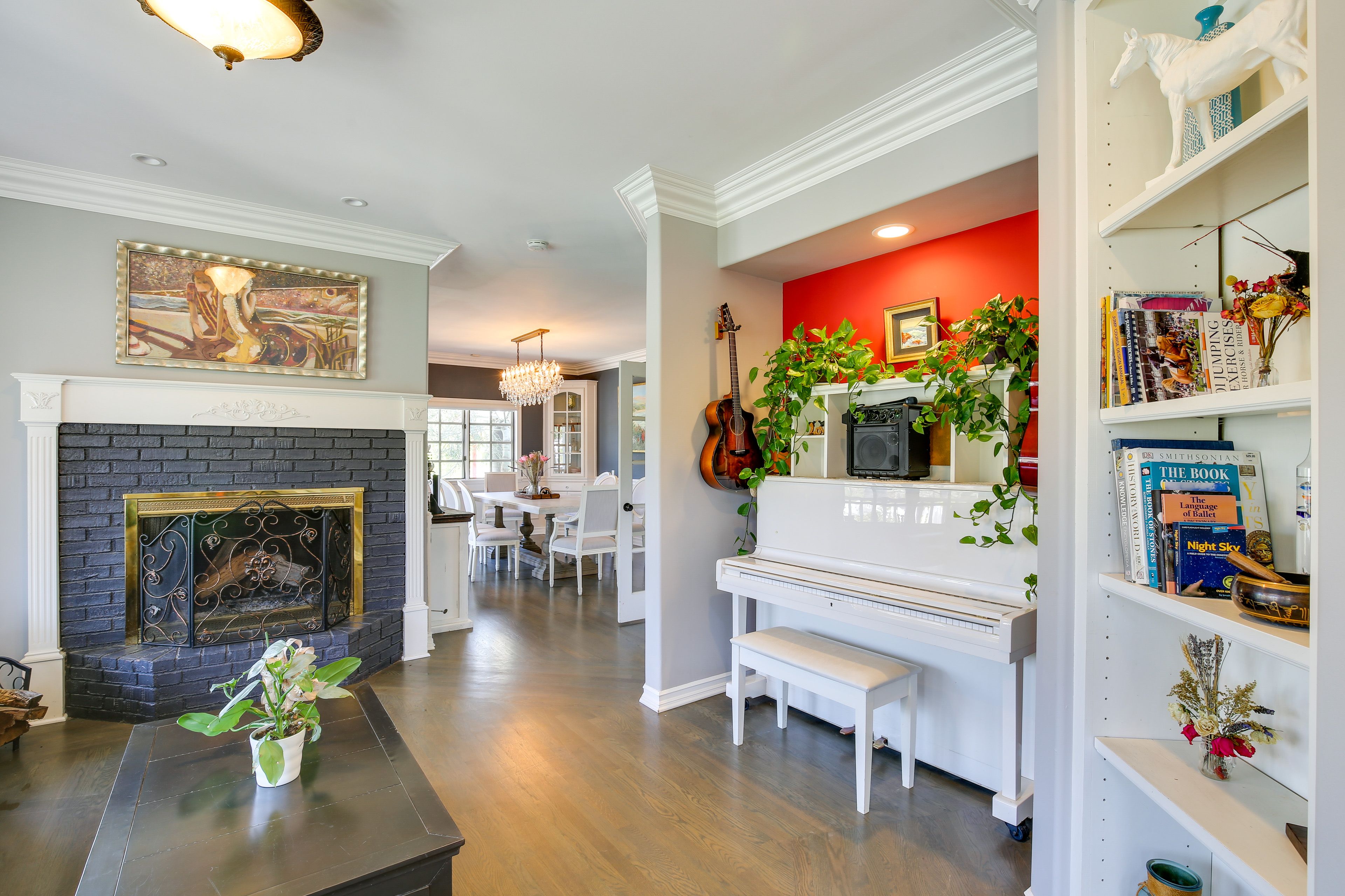 Drawing Room | Fireplace | Piano | Books
