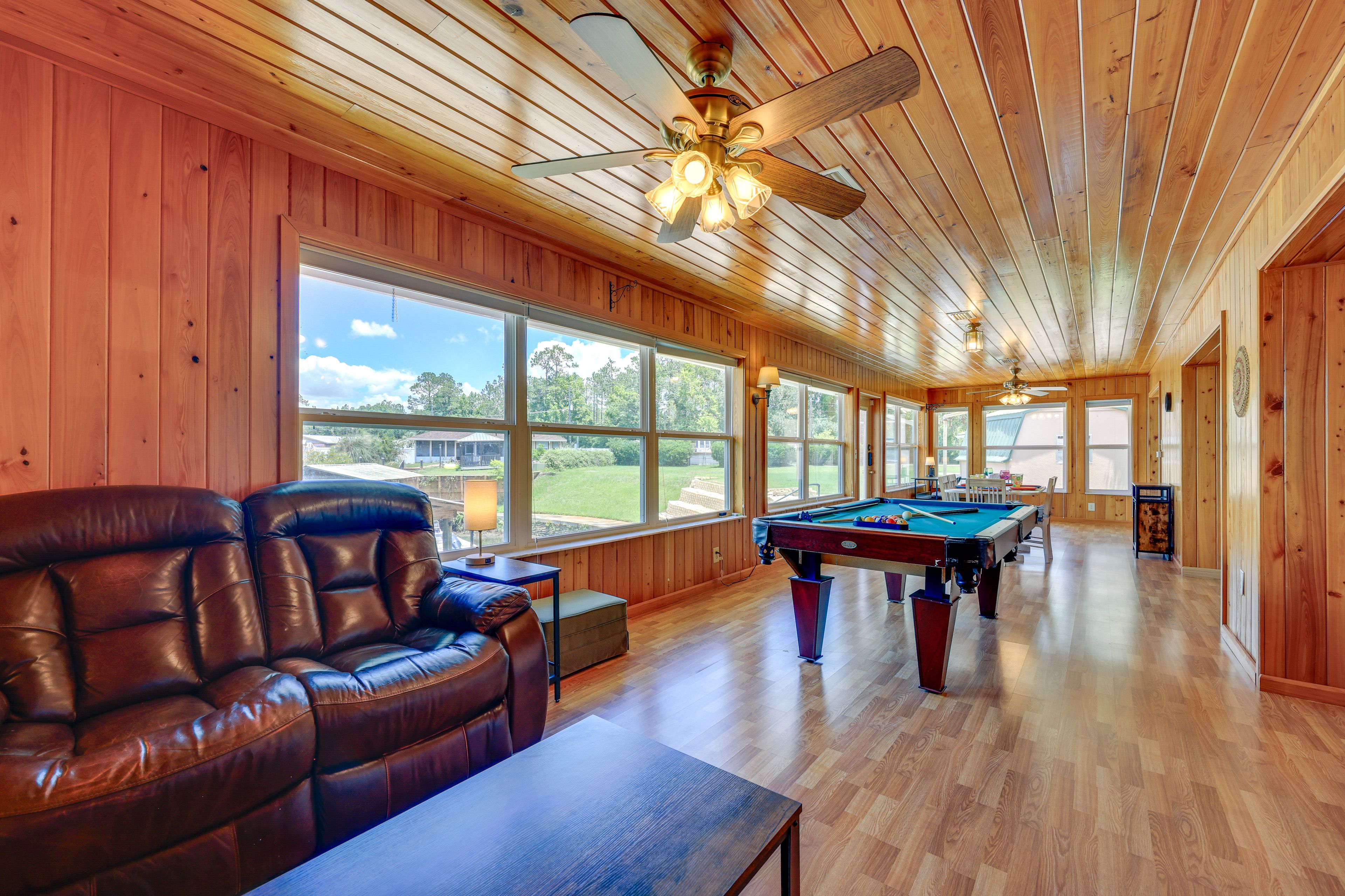 Florida Room | Laptop-Friendly Area | Pool Table | Additional Dining Area