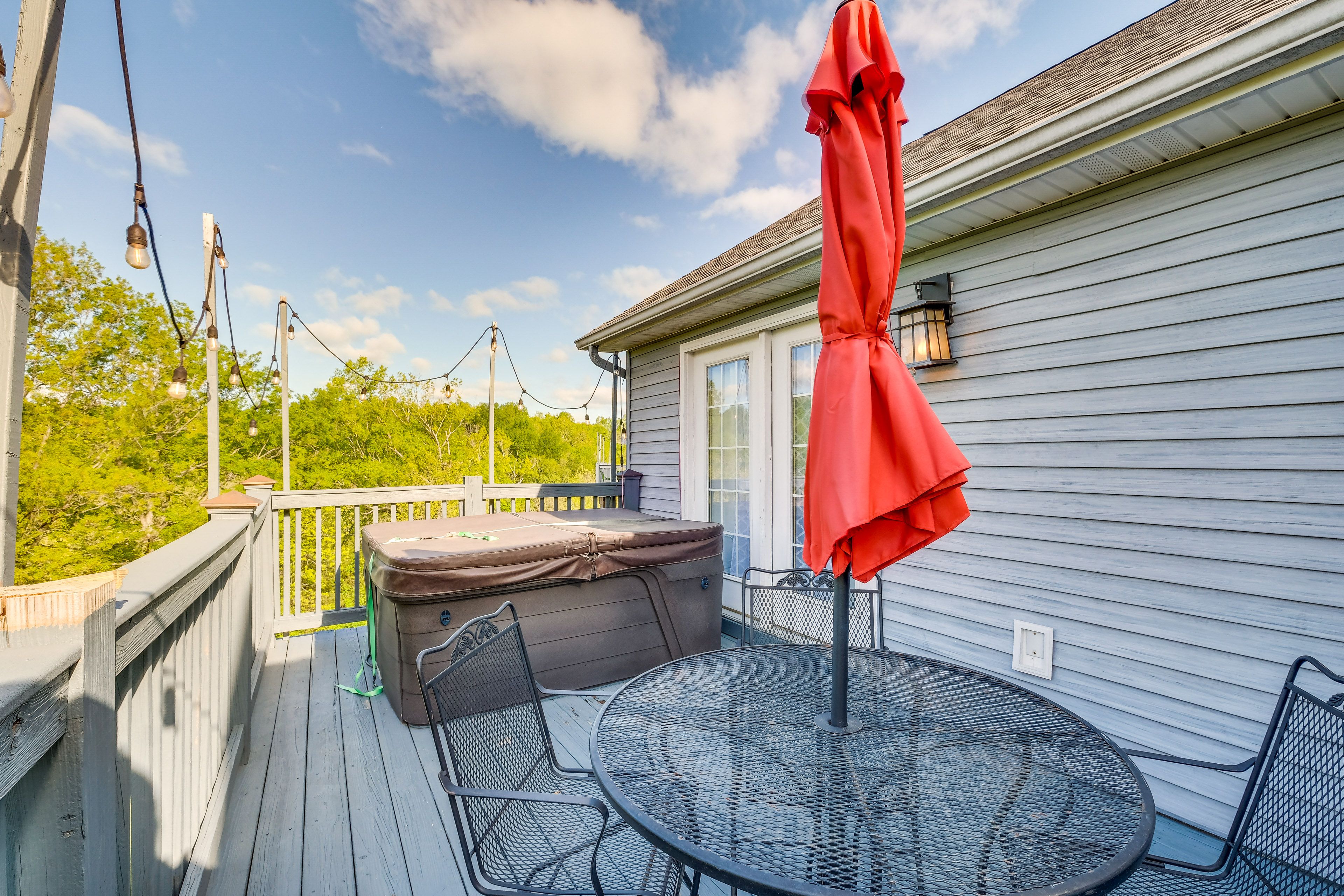 Deck | Private Hot Tub | Dining Area