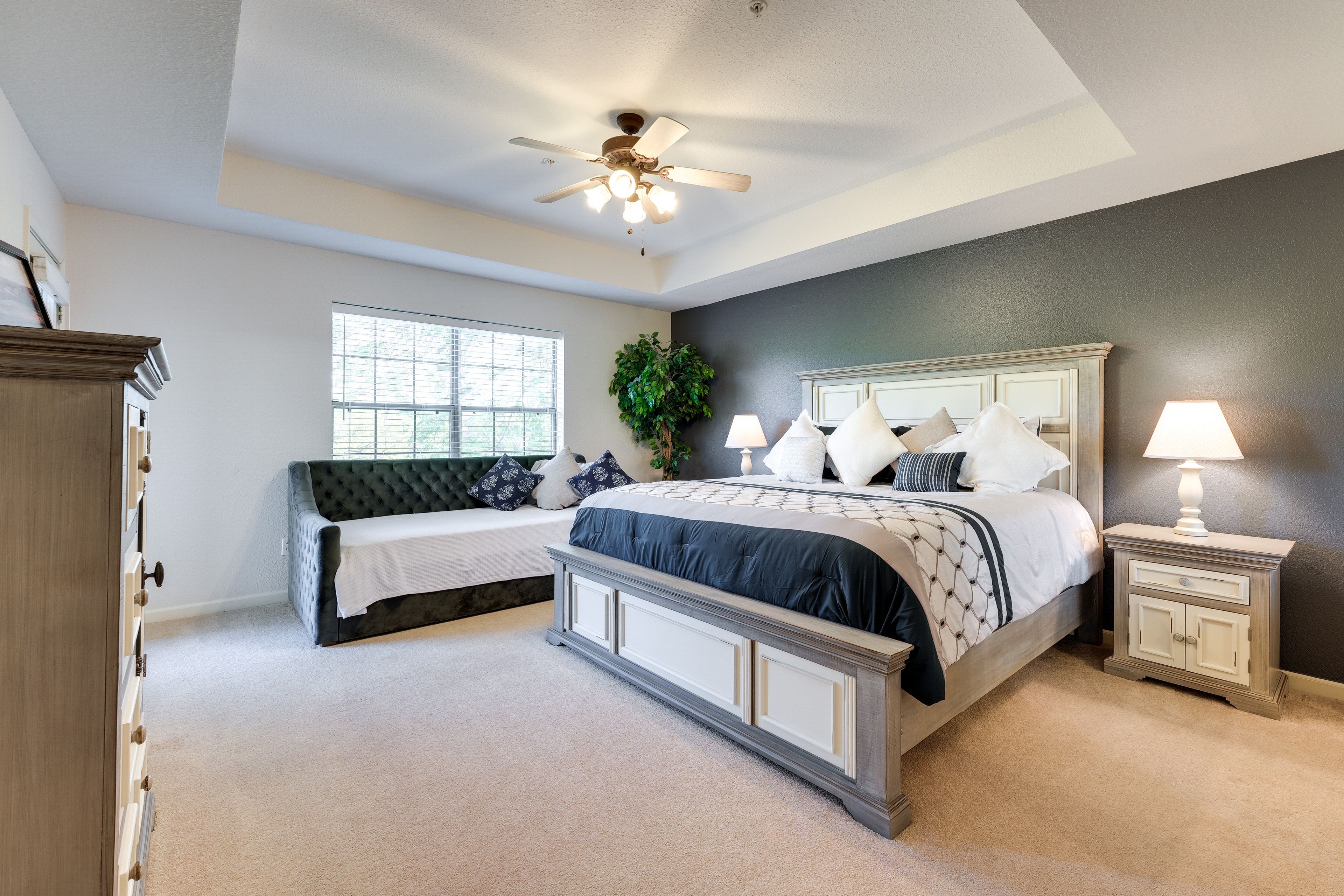 Bedroom 1 | California King Bed | Twin Daybed w/ Twin Trundle | Linens Provided
