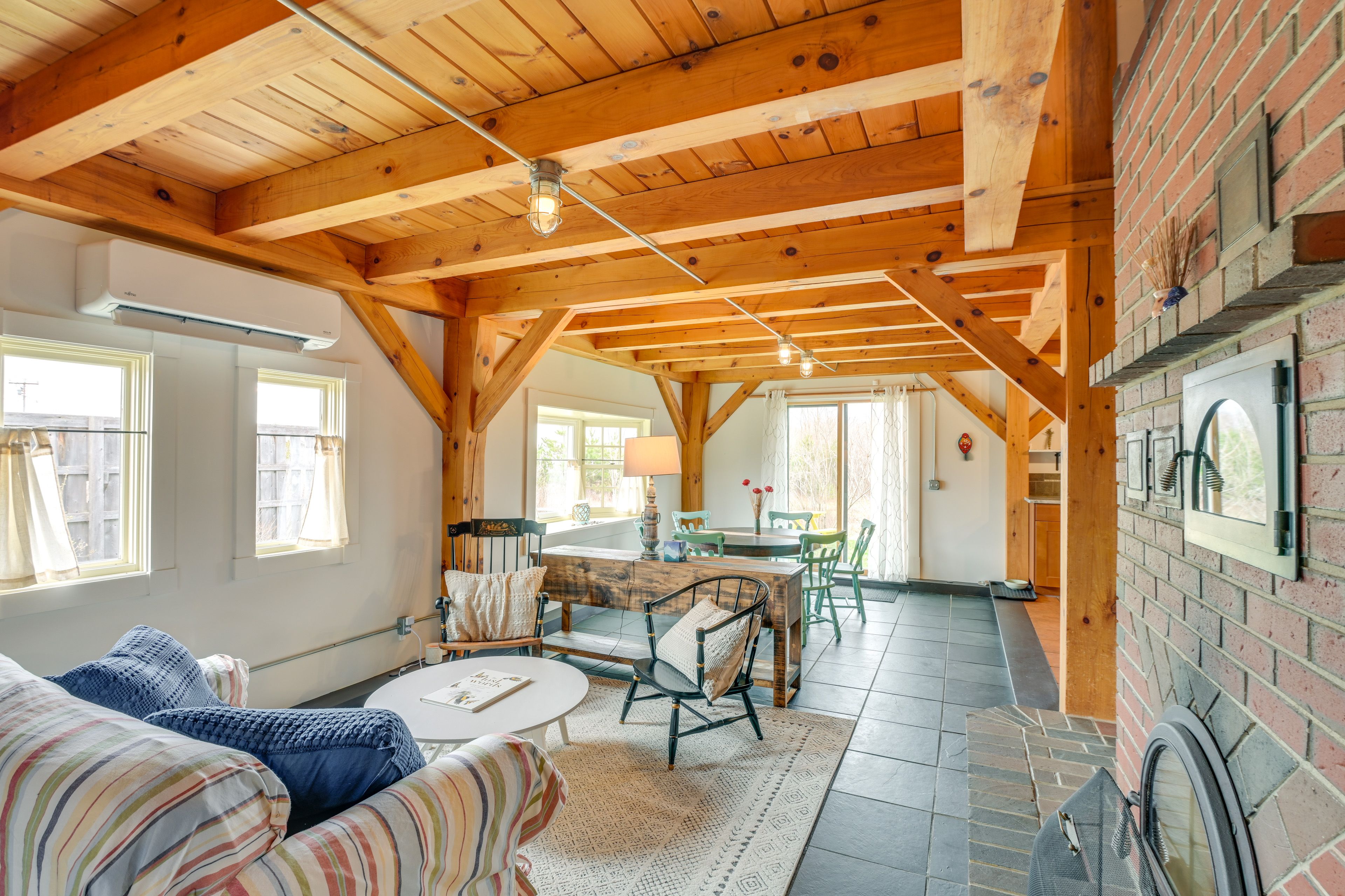 Living Room | Wood-Burning Fireplace | 1st Floor