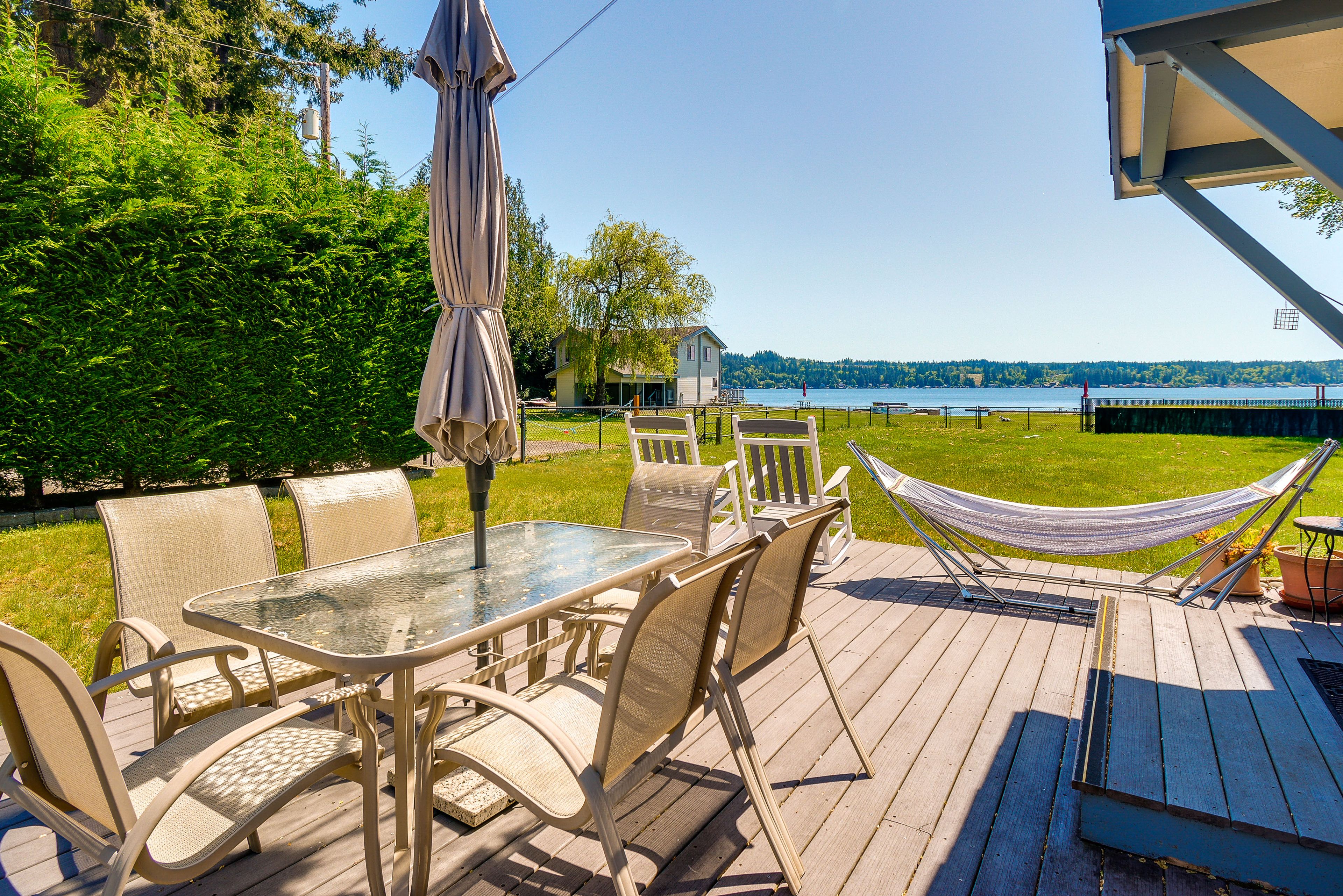 Deck | Outdoor Dining Area | Hammock | Water View