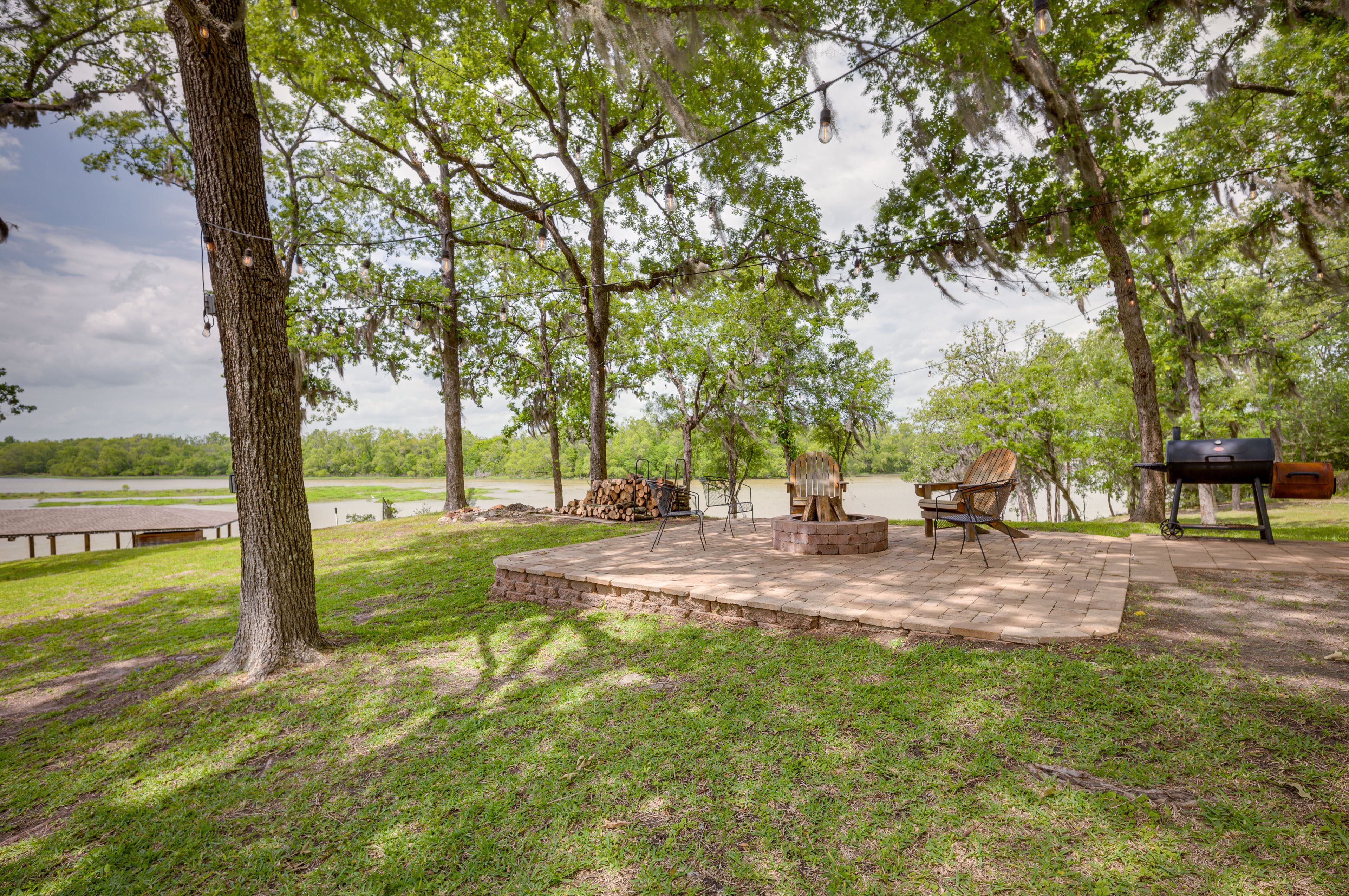 Fire Pit Area | Wood Provided | 2 Charcoal Grills | String Lights