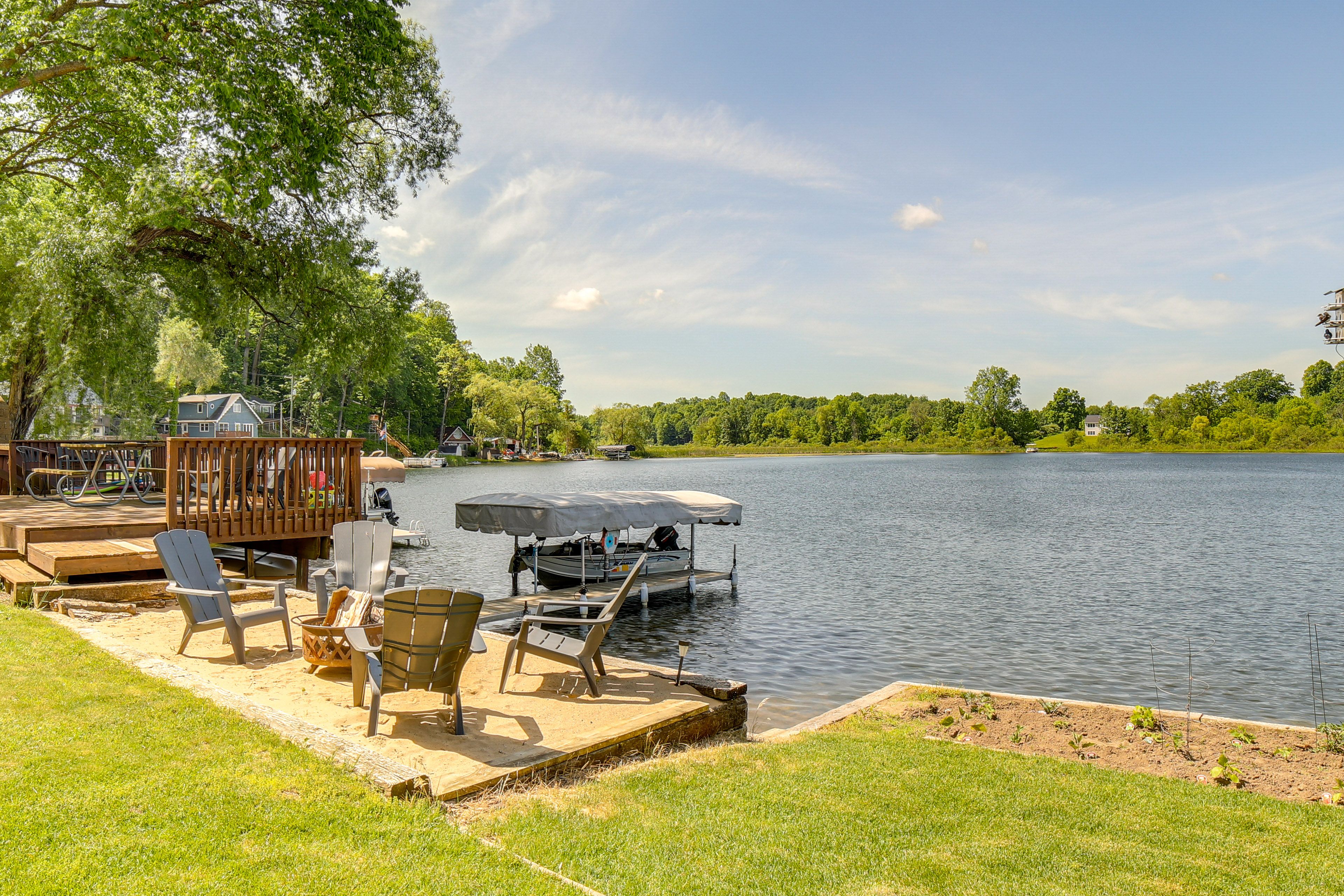 Outdoor Space | Free WiFi | 80 Feet of Private Lake Access | Boat Dock