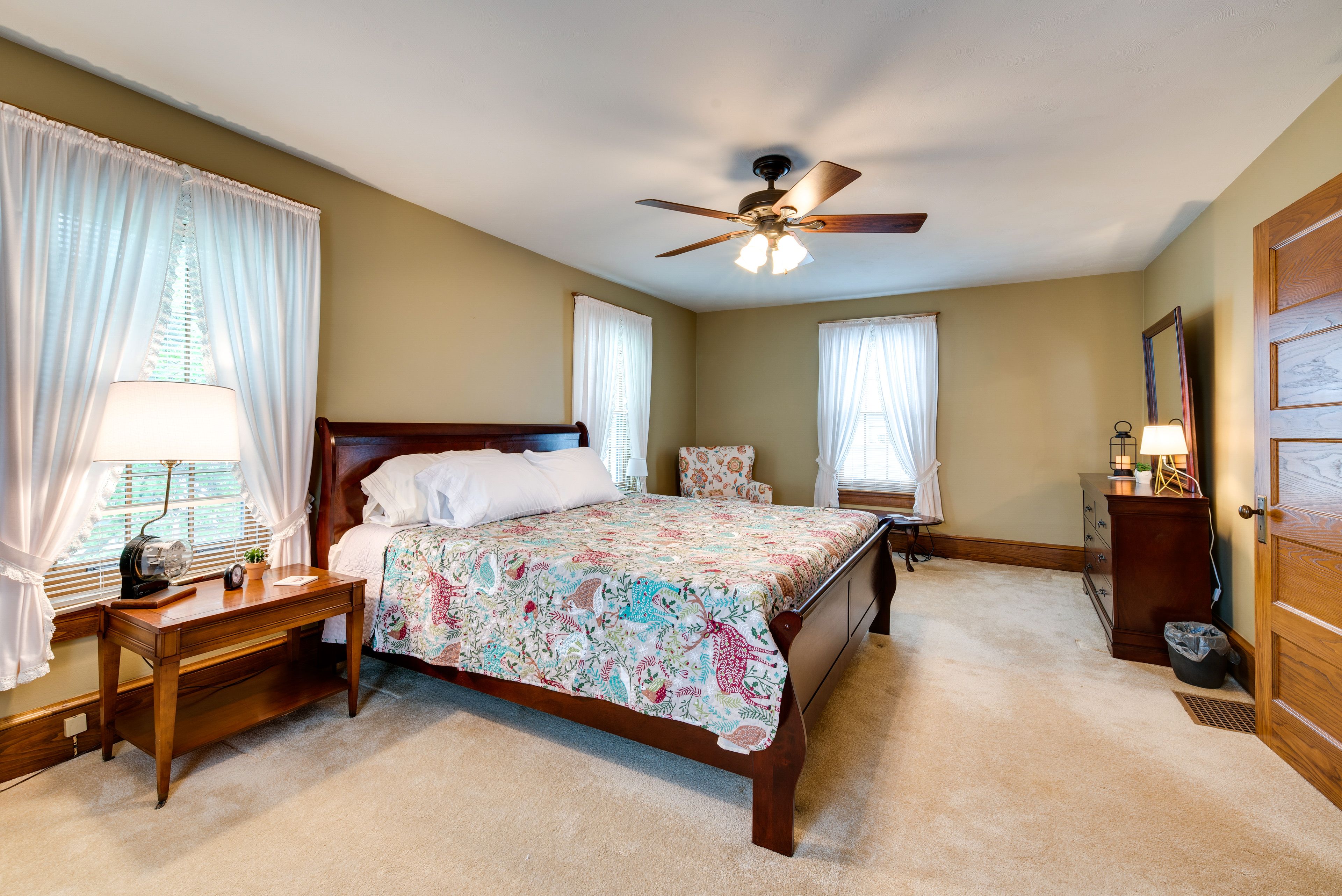 Bedroom 1 | King Bed | Linens Provided | Ceiling Fans | 2nd Floor