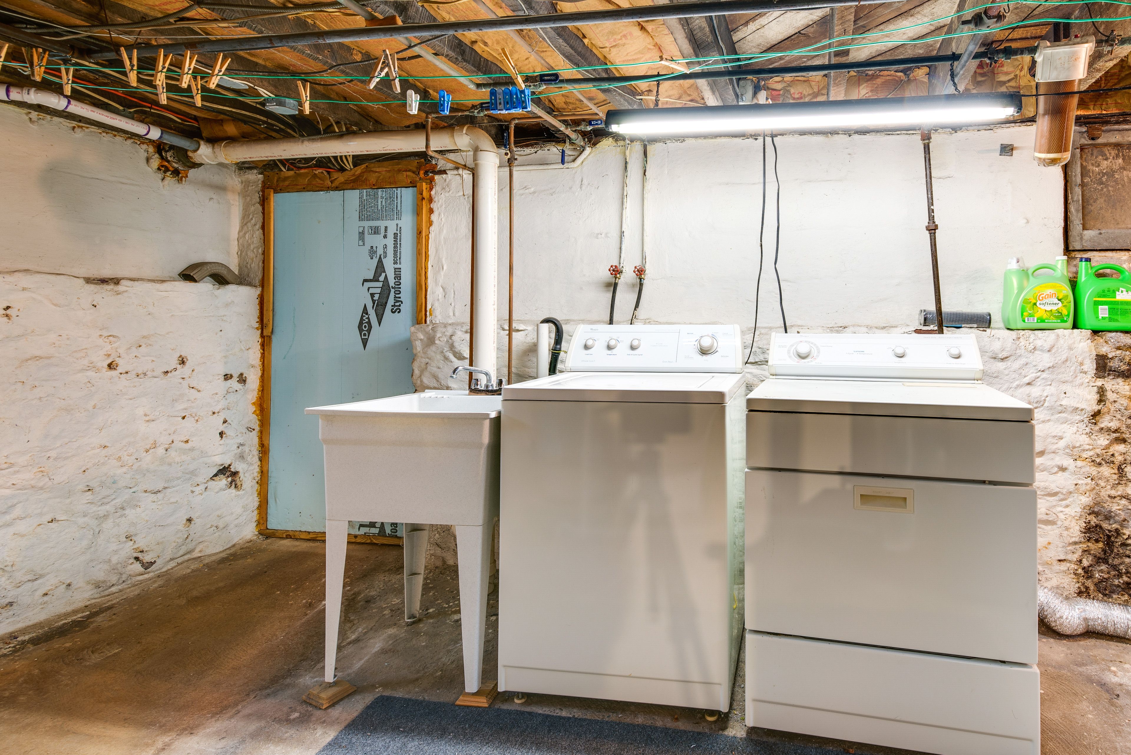 Laundry Area | Washer/Dryer | Hangers | Trash Bags/Paper Towels | Basement
