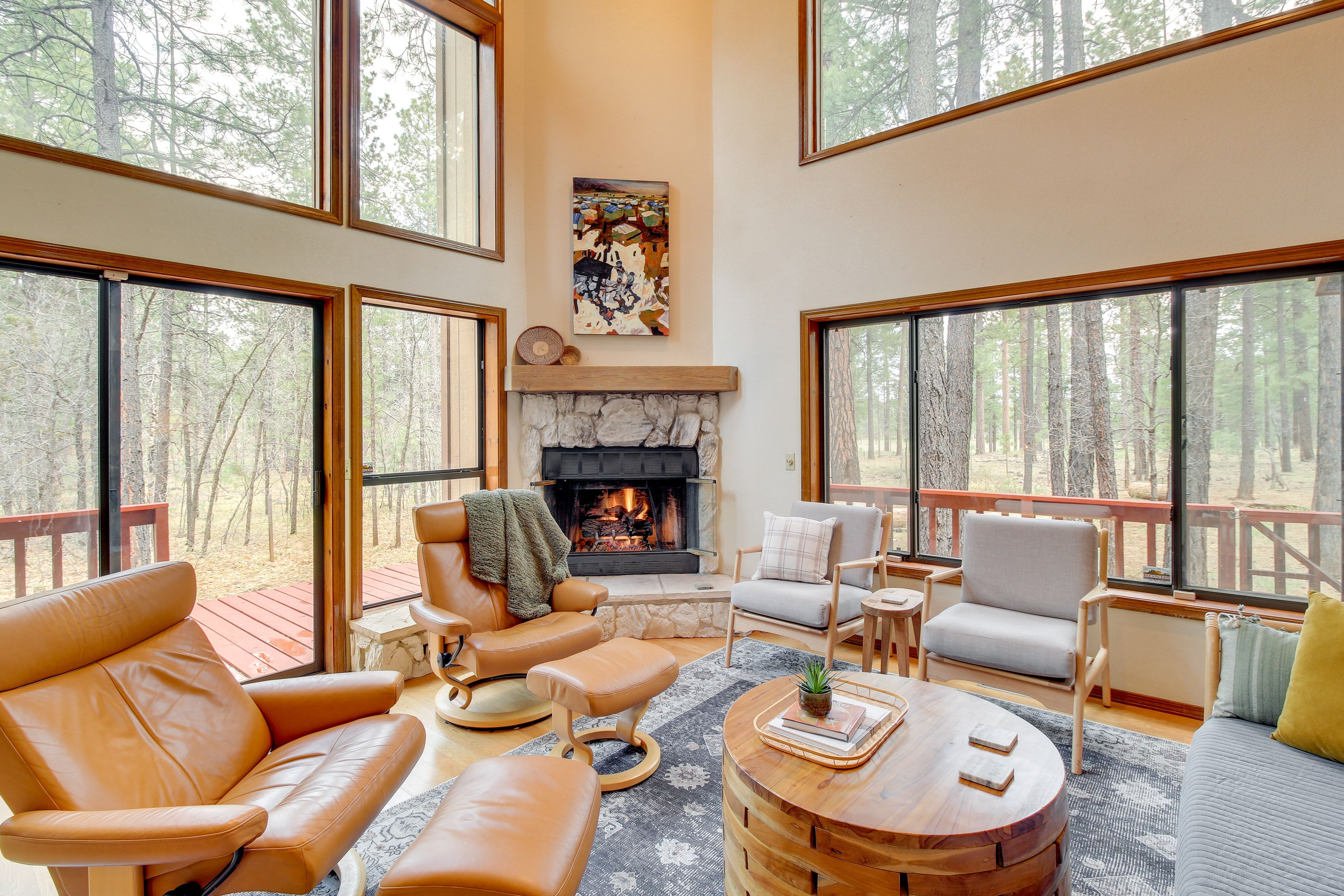 Living Room | 1st Floor | Daybed | Fireplace | Library