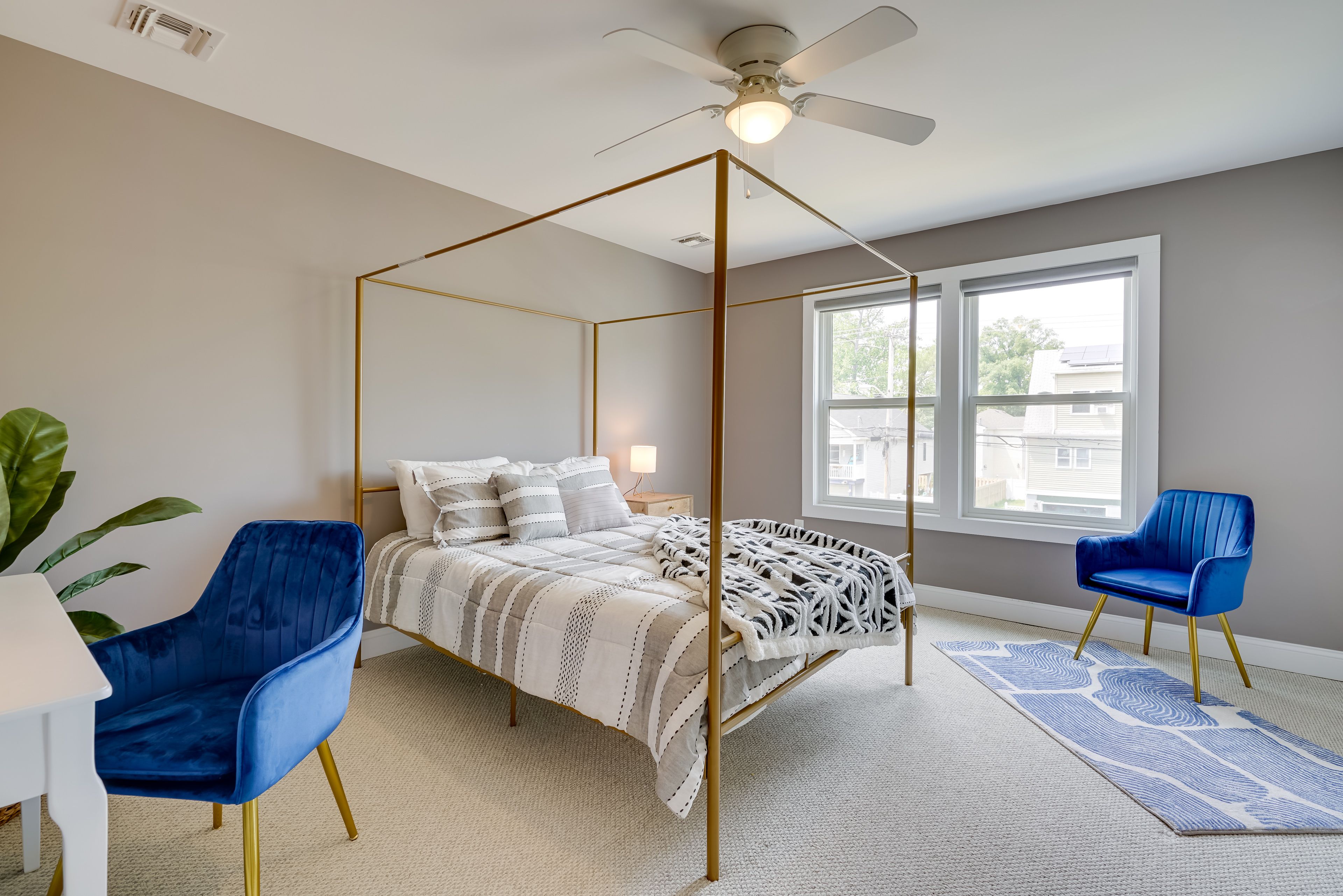 Bedroom 1 | King Bed | Linens Provided | Laptop-Friendly Workspace