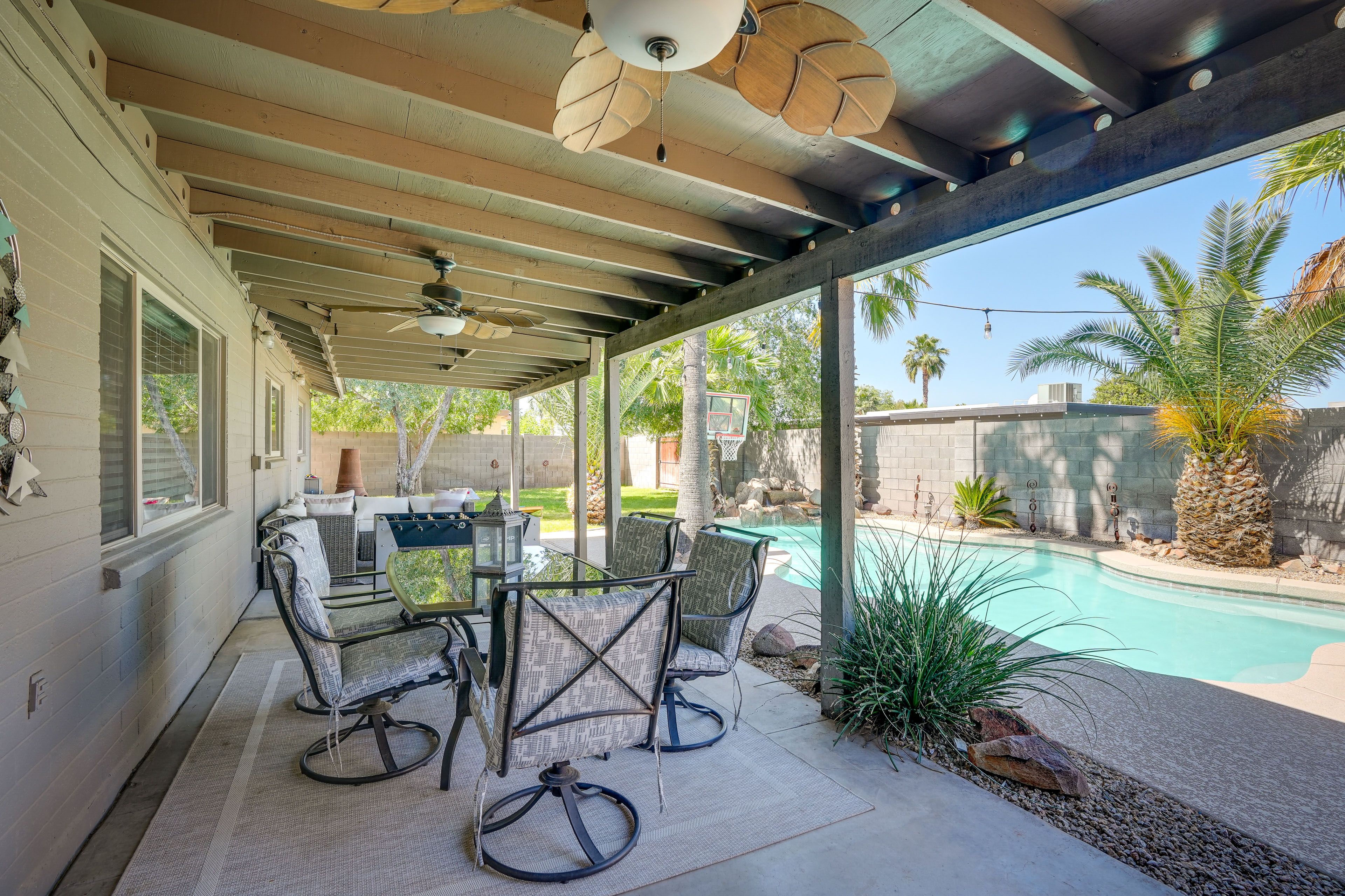 Covered Patio | Outdoor Dining | Foosball Table | Fire Pit
